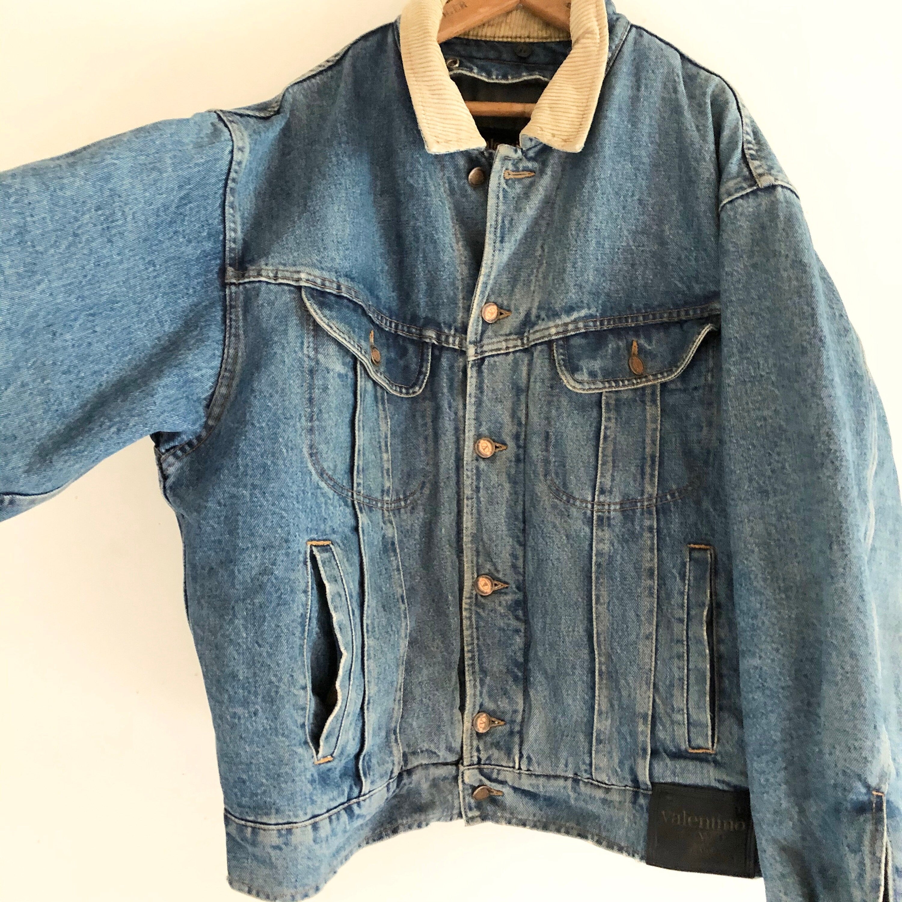 vintage Valentino winter lined denim jeans jacket XL