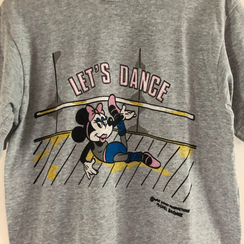Vintage 80's Minnie Mouse Hanes grey single stitch T-Shirt made in usa