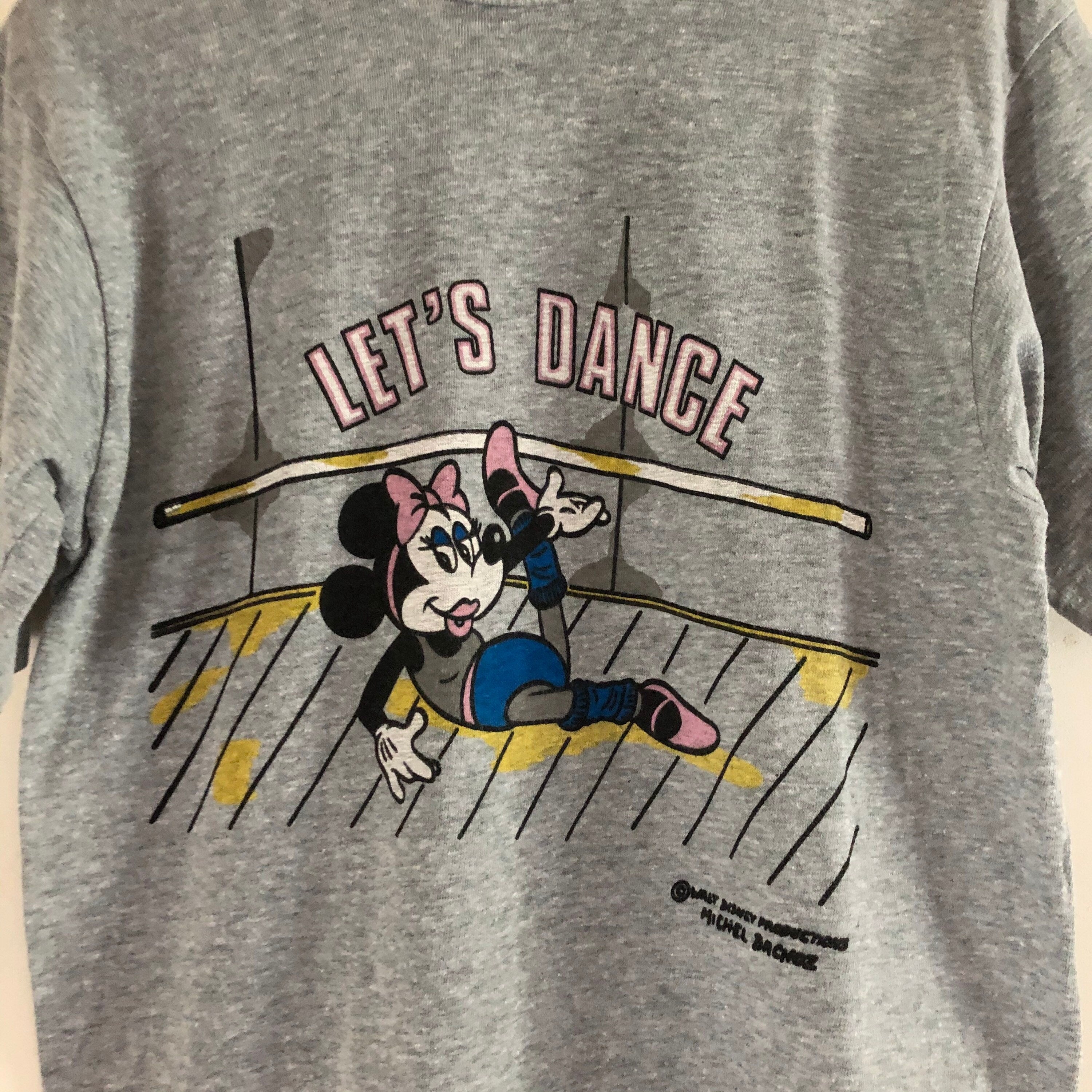 Vintage 80's Minnie Mouse Hanes grey single stitch T-Shirt made in usa