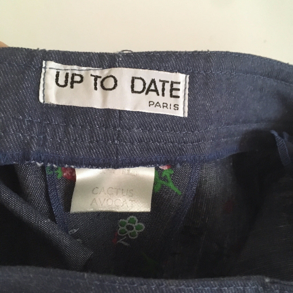 70s Vintage Kids Floral Bell Bottom Jeans • French Deadstock 4 years or 8 years