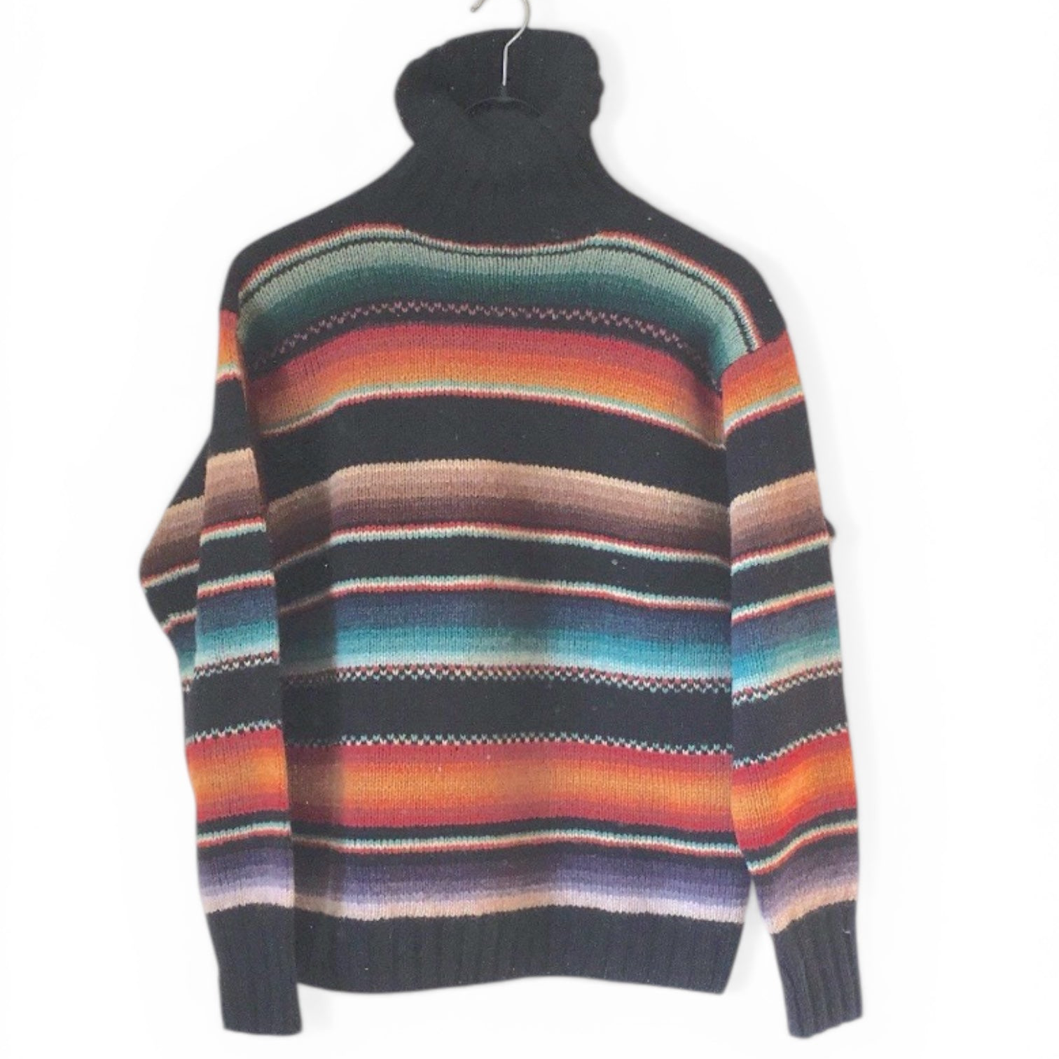 Rare Vintage 80's Ralph Lauren wool Handknit saltillo native American turtleneck sweater M