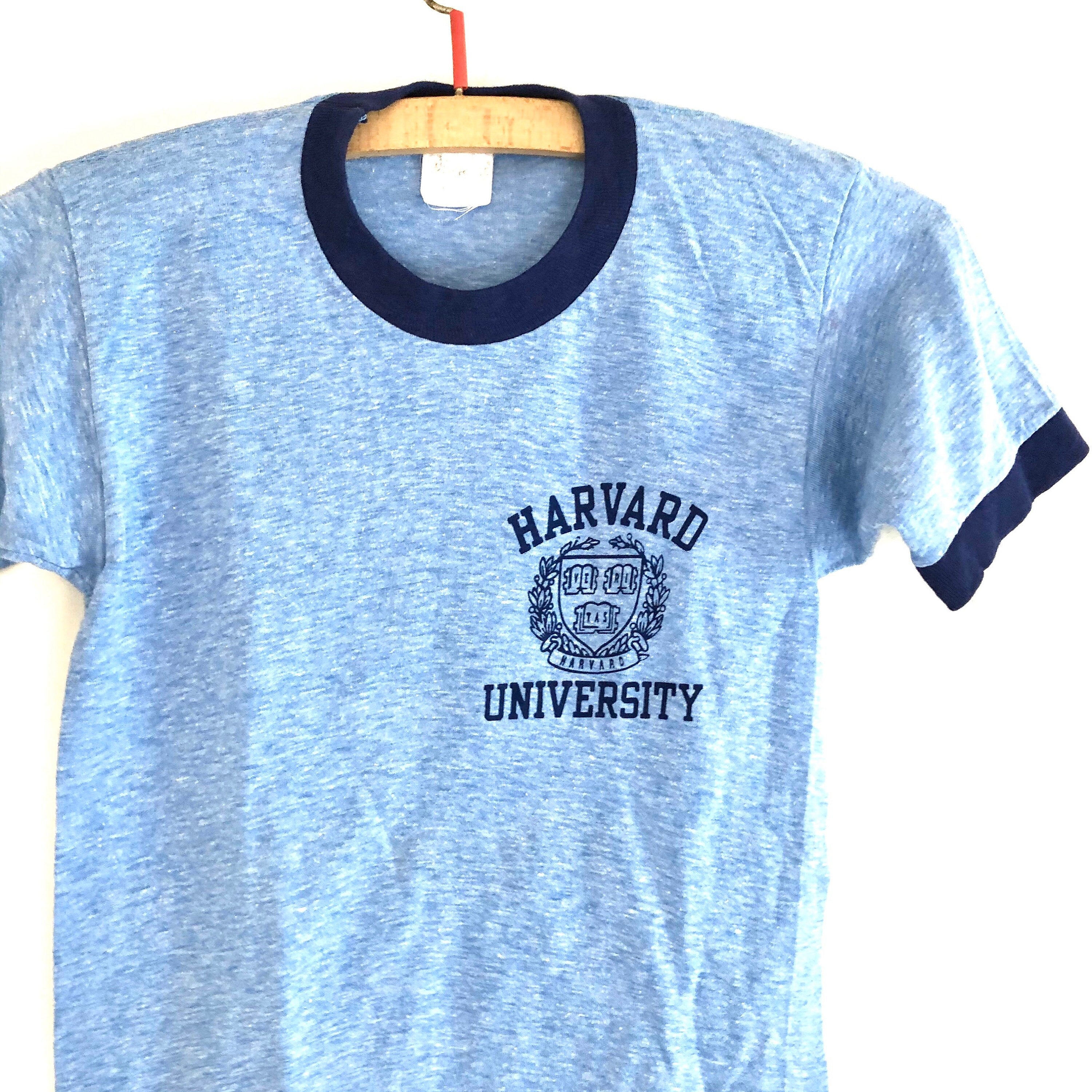 Harvard Vintage 70s Mayo Spruce very rare ringer t-shirt made in usa • XS / youth L