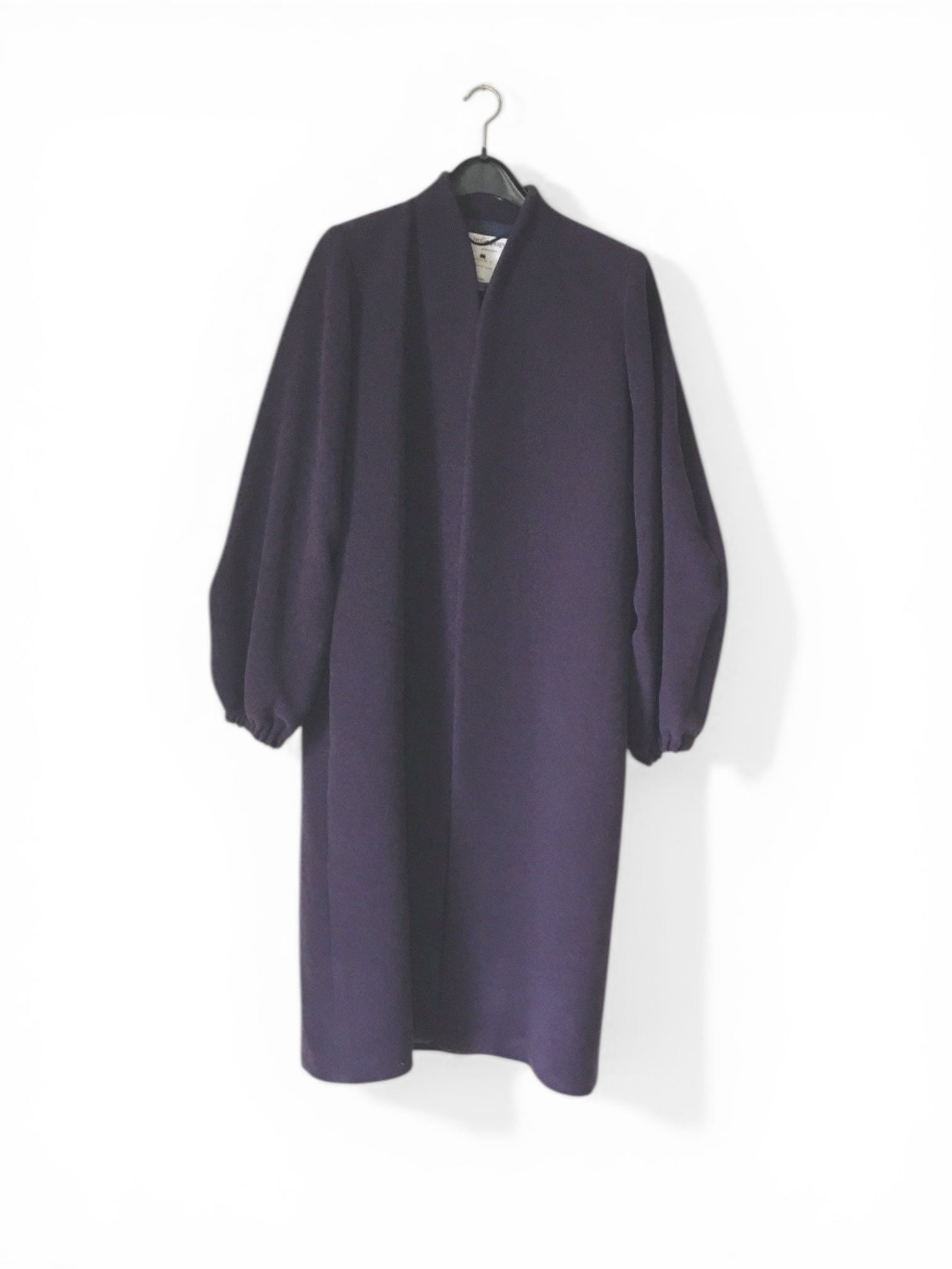 Vintage 90's Yves Saint Laurent wool purple balloon sleeves oversize coat YSL