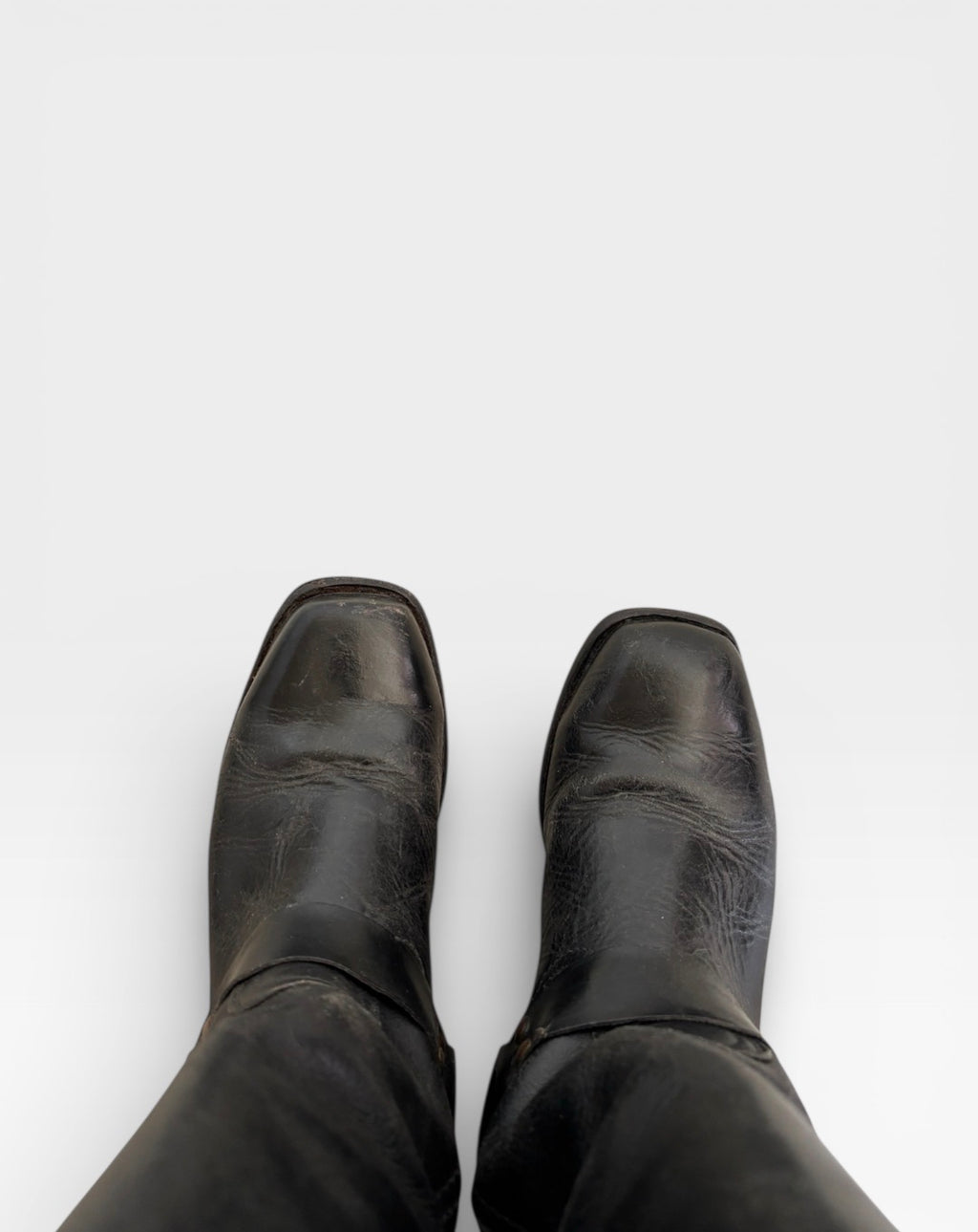 Vintage Go West Black leather Harness Boots 37