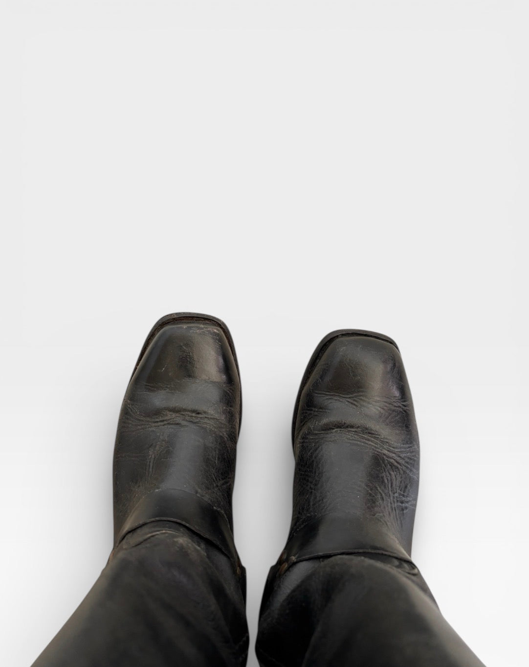 Vintage Go West Black leather Harness Boots 37