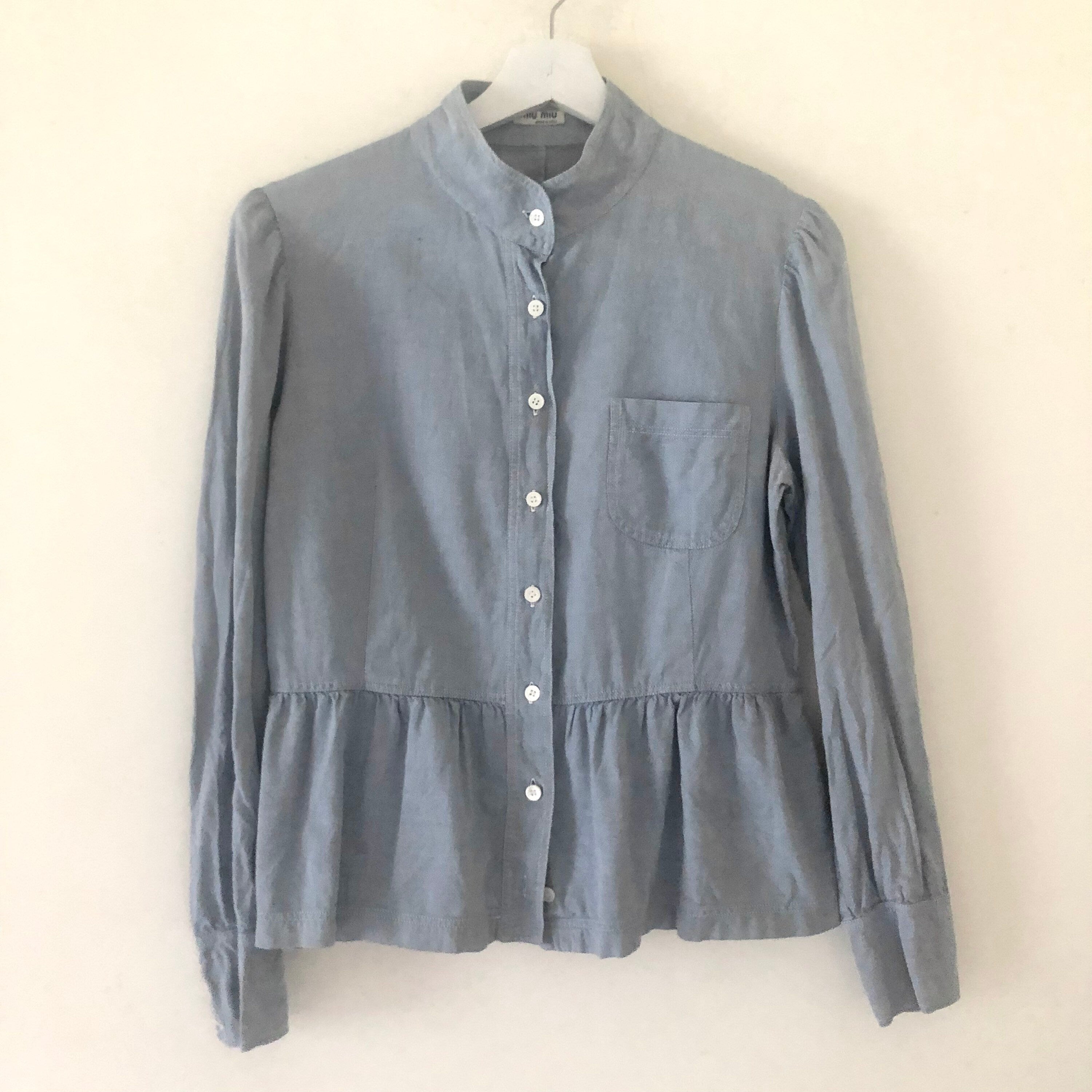 Miu Miu Blue Chambray Blouse • vintage 2000s