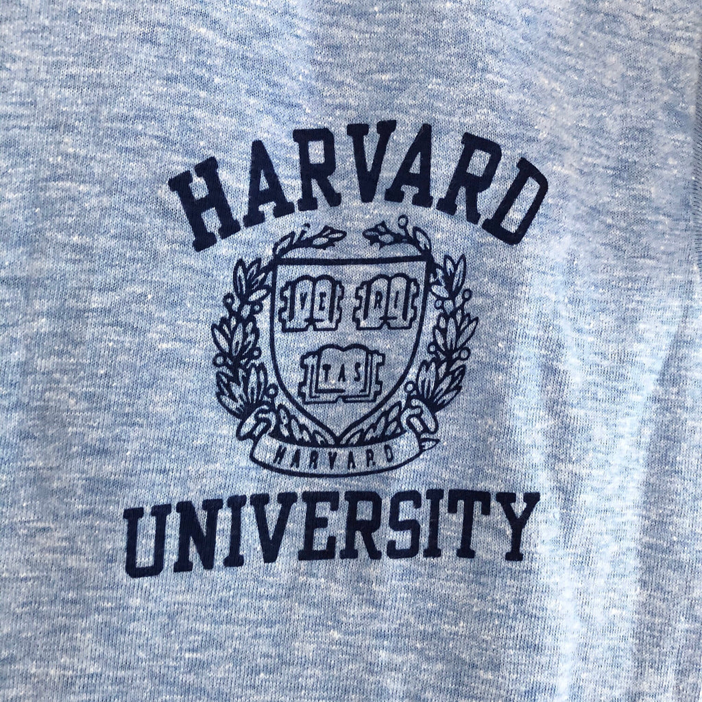 Harvard Vintage 70s Mayo Spruce very rare ringer t-shirt made in usa • XS / youth L