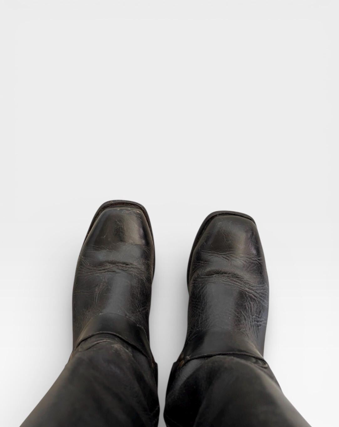 Vintage black Go West Black leather harness boots 36/37