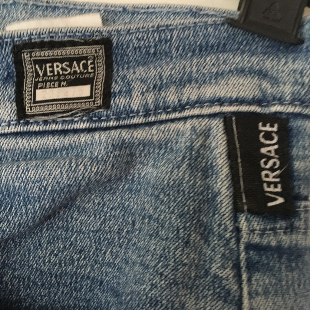 Vintage 90s Versace Jeans High Waist Denim, Medusa Made in Italy