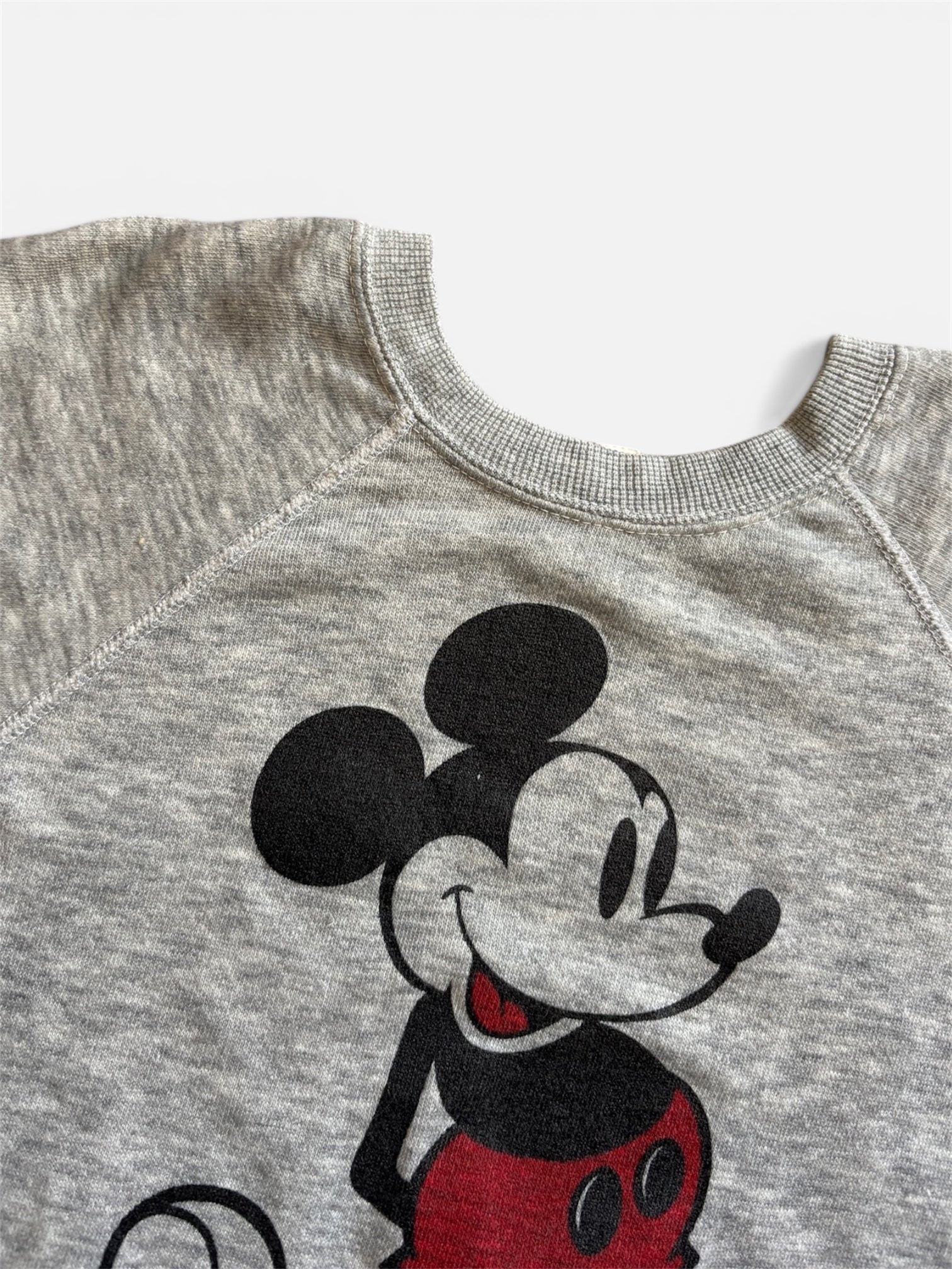 Rare Vintage 1970's Mickey Mouse Disney Grey Raglan sweatshirt S