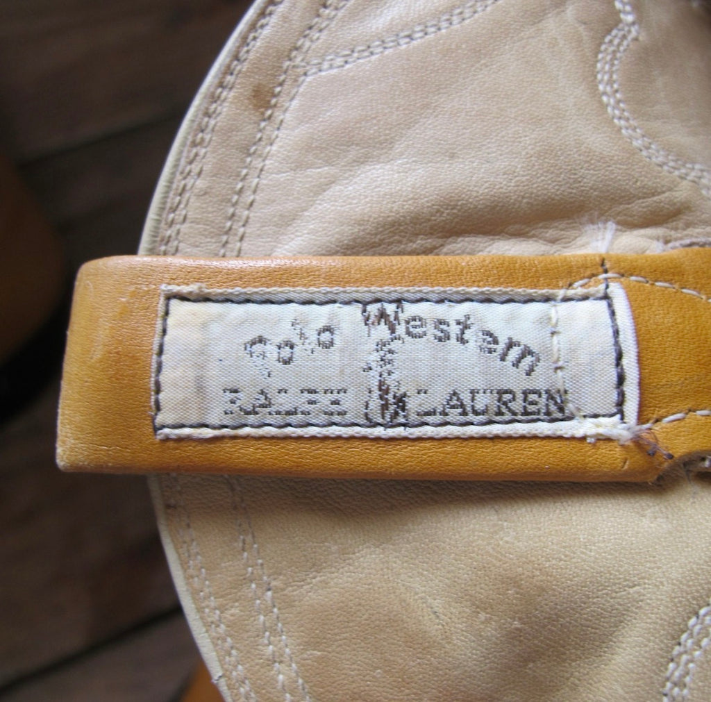 Rare Vintage 80's Ralph Lauren Polo Western cowboy floral Inlay Boots 7.5 /38 made in usa