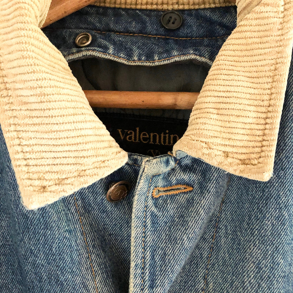 vintage Valentino winter lined denim jeans jacket XL