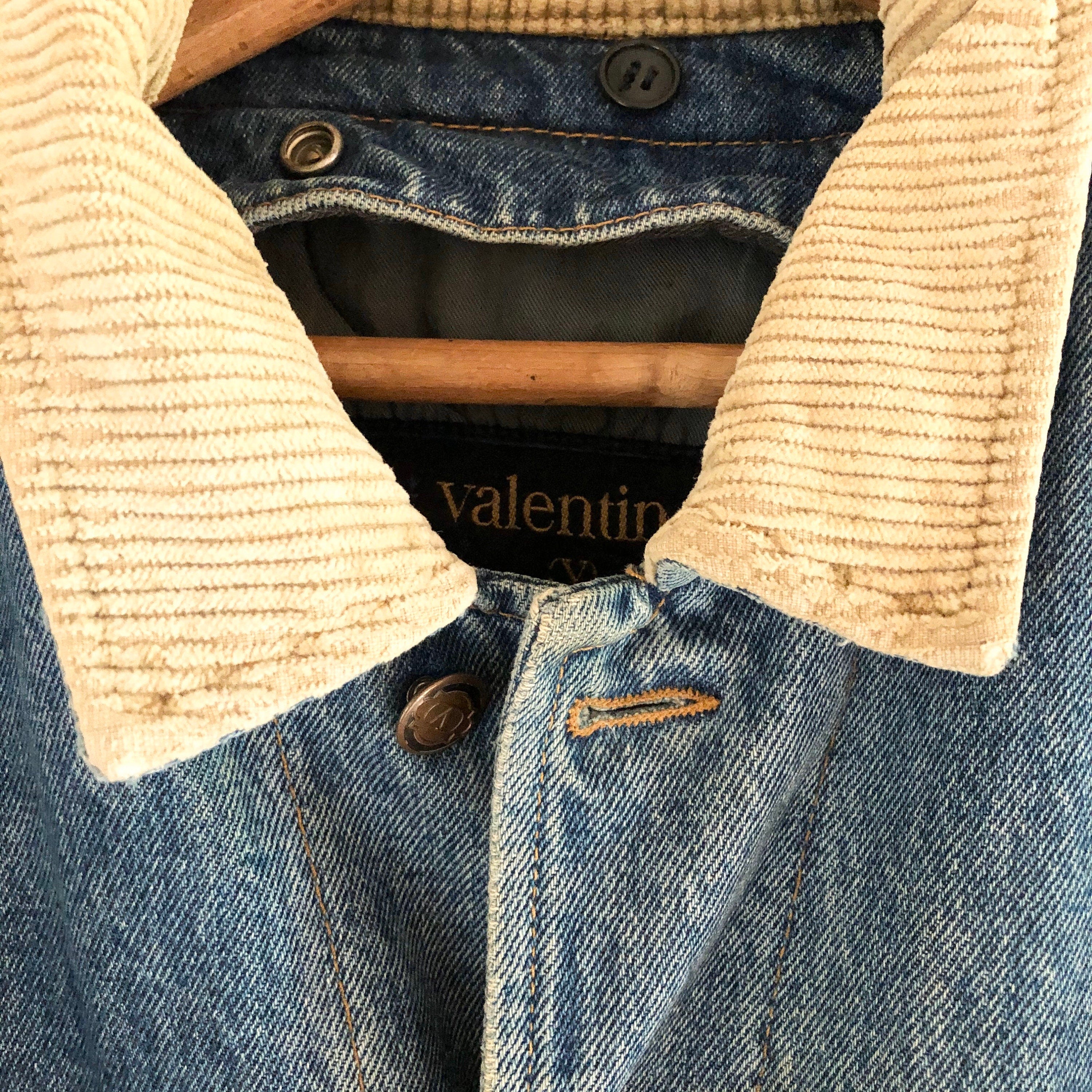 vintage Valentino winter lined denim jeans jacket XL