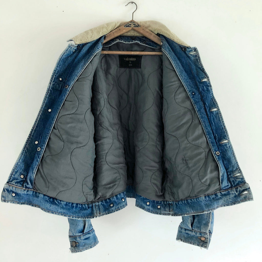 vintage Valentino winter lined denim jeans jacket XL