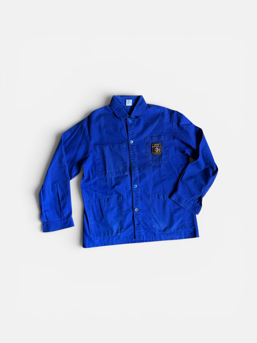Vintage French Workwear blue jacket with Patch
