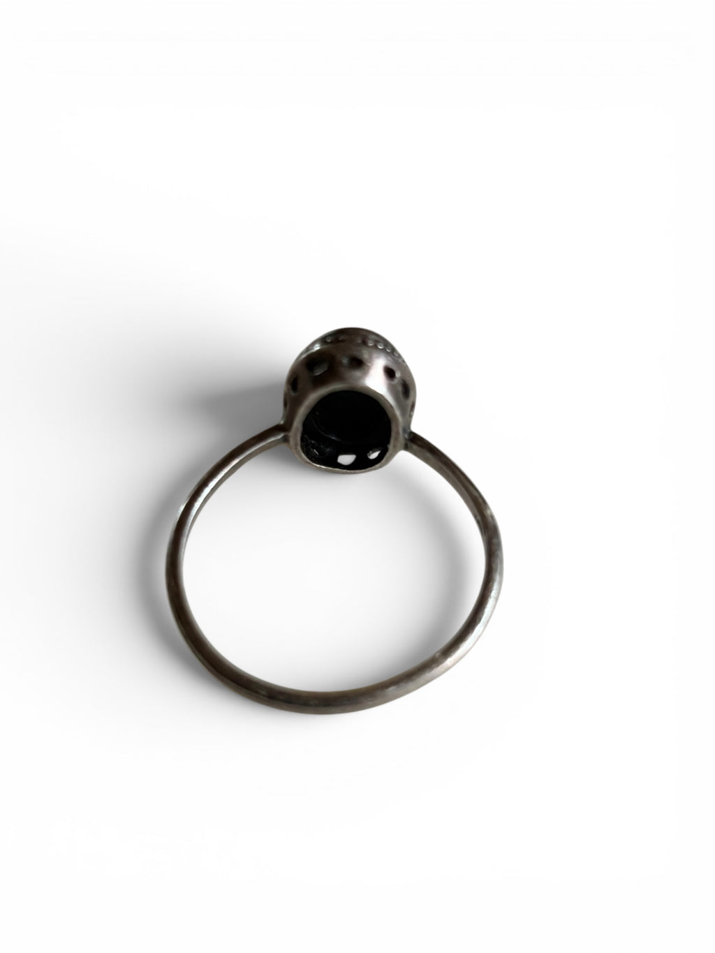 Bague vintage en argent et malachite