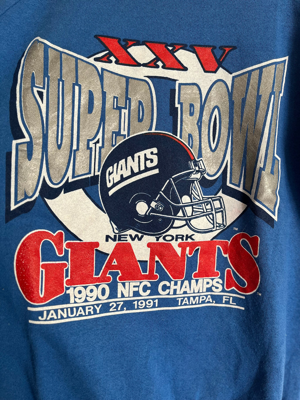 Vintage 1991 NY Giants Super Bowl football sweatshirt made in usa L/XL