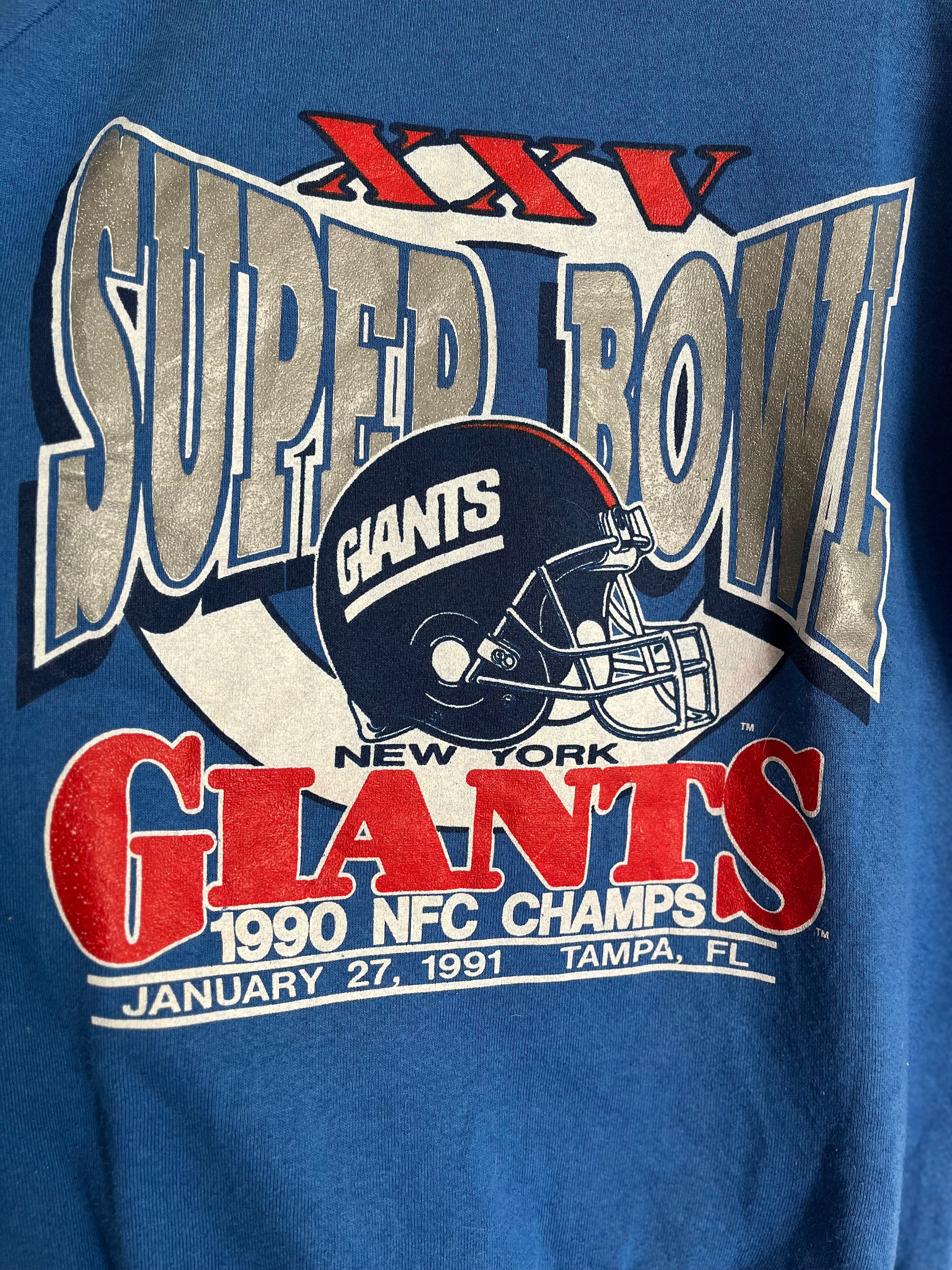 Vintage 1991 NY Giants Super Bowl football sweatshirt made in usa L/XL