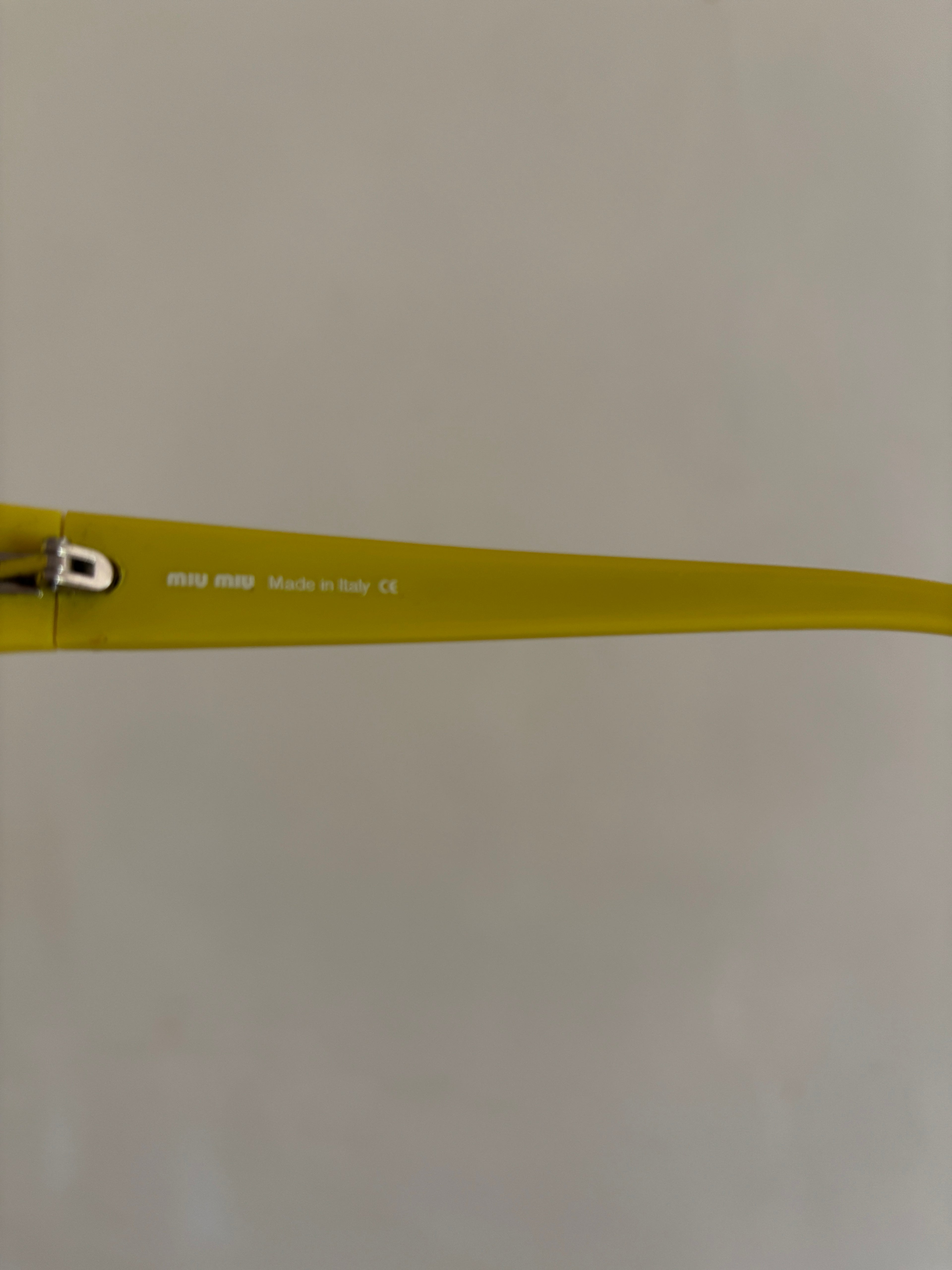 Vintage 2001 Miu Miu yellow cat eyes sunglasses