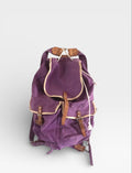 Vintage 70's cotton canvas & Leather trims purple backpack bag