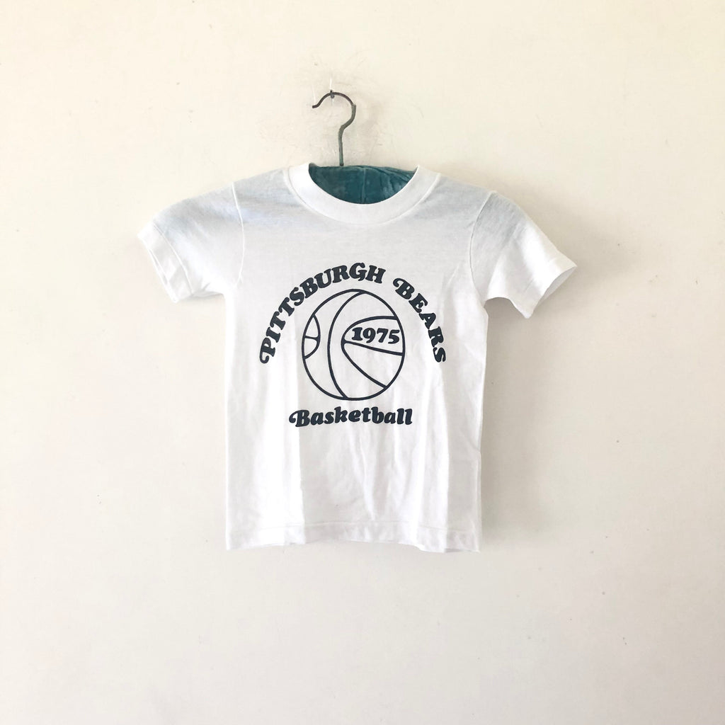 Rare Vintage 1975 Mayo Spruce Pittsburgh Bears Basketball single stitch t-shirt • kids s