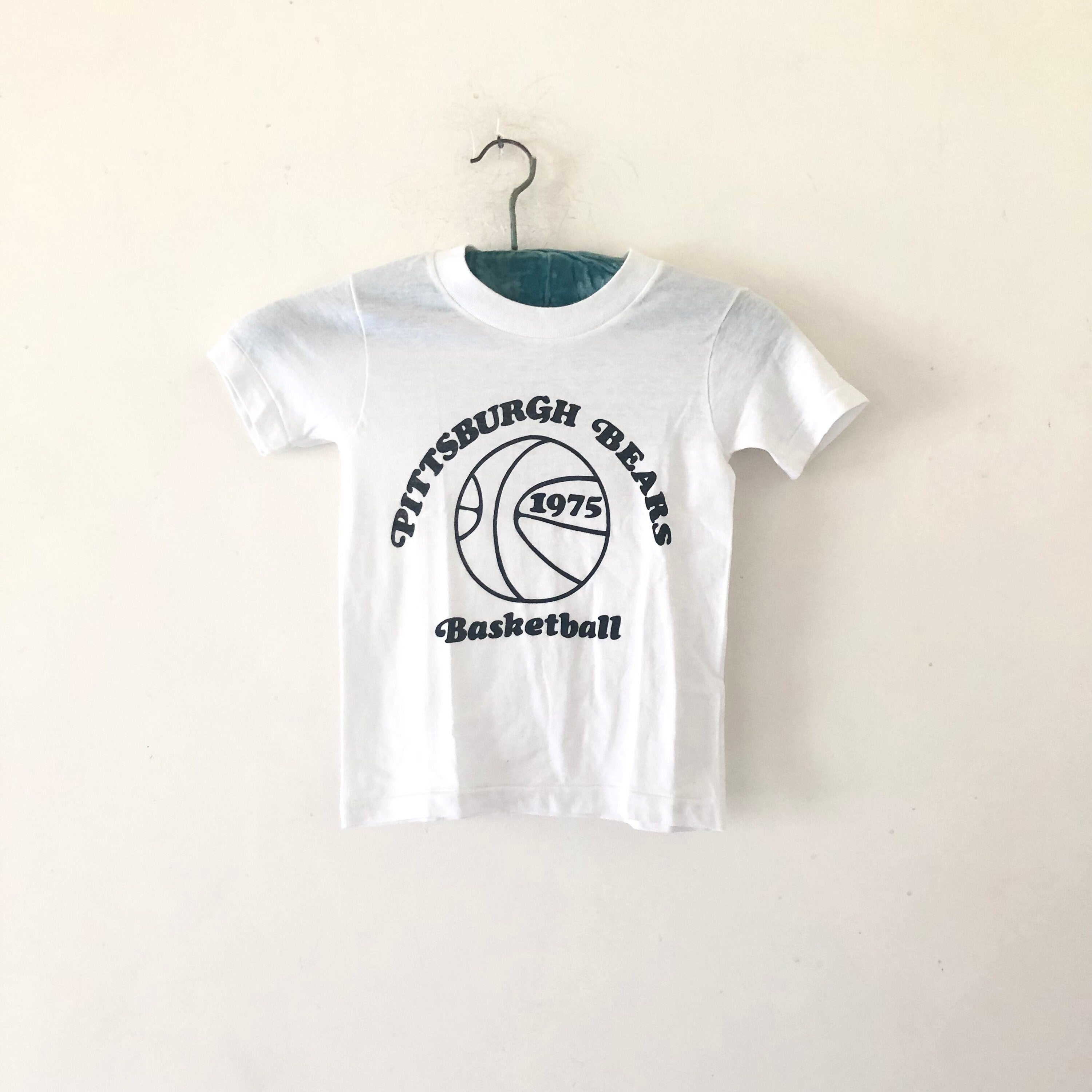 Rare Vintage 1975 Mayo Spruce Pittsburgh Bears Basketball single stitch t-shirt • kids s