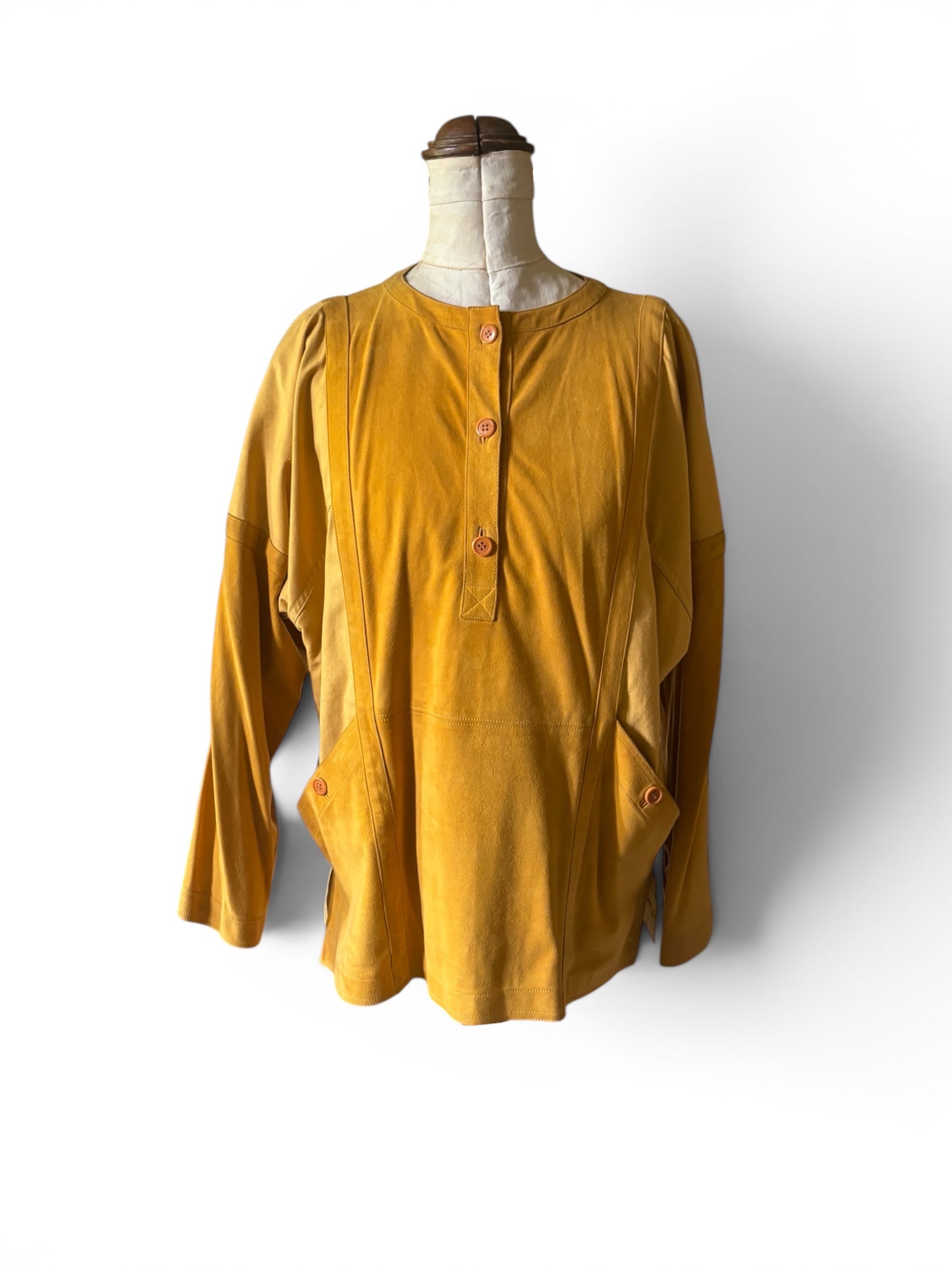 Rare Vintage 70's Gucci Suede & cotton Men blouse shirt L