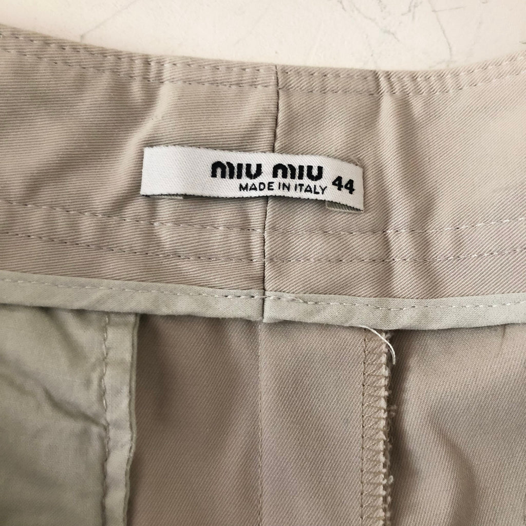 Vintage late 90's Miu Miu low rise beige chino straight trousers
