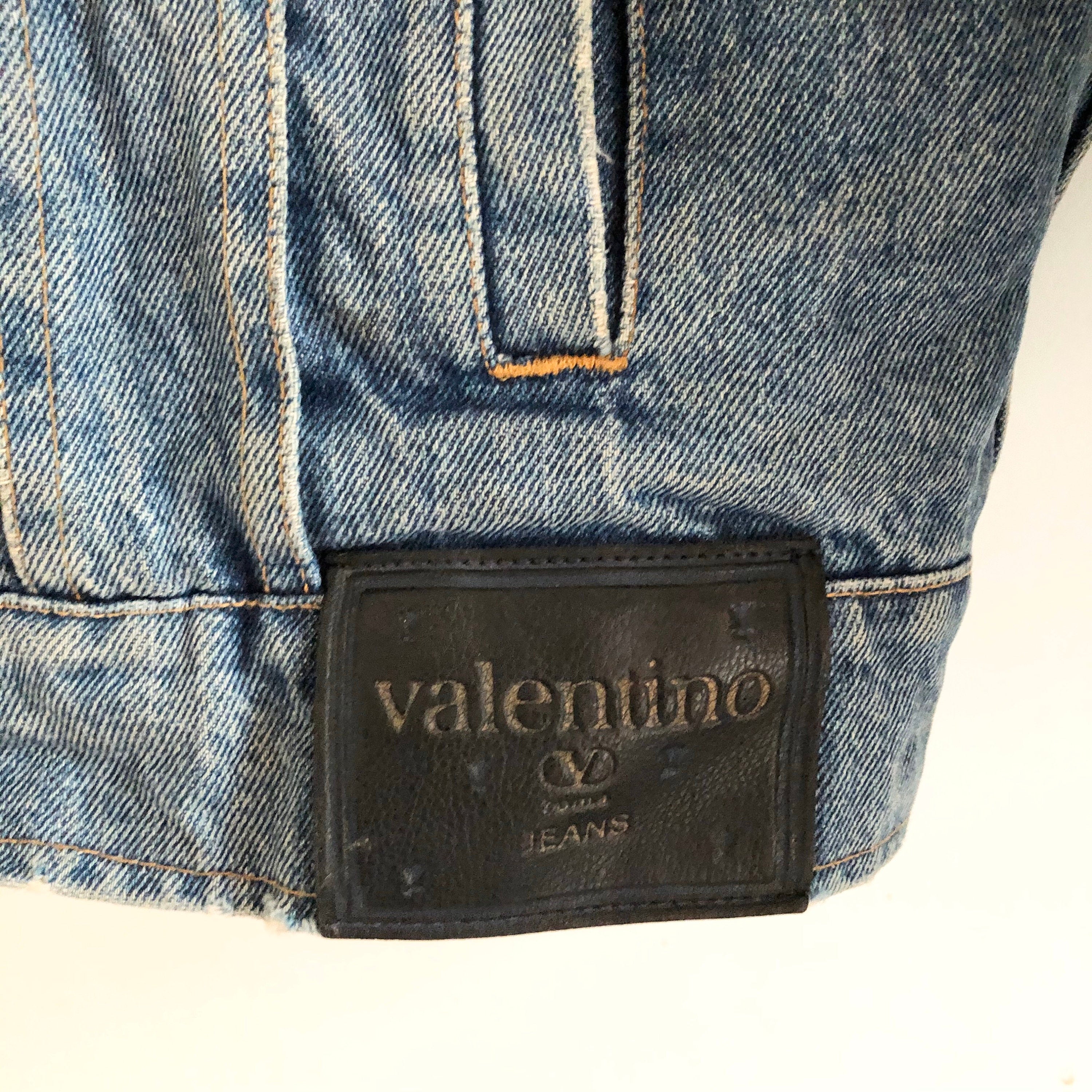 vintage Valentino winter lined denim jeans jacket XL
