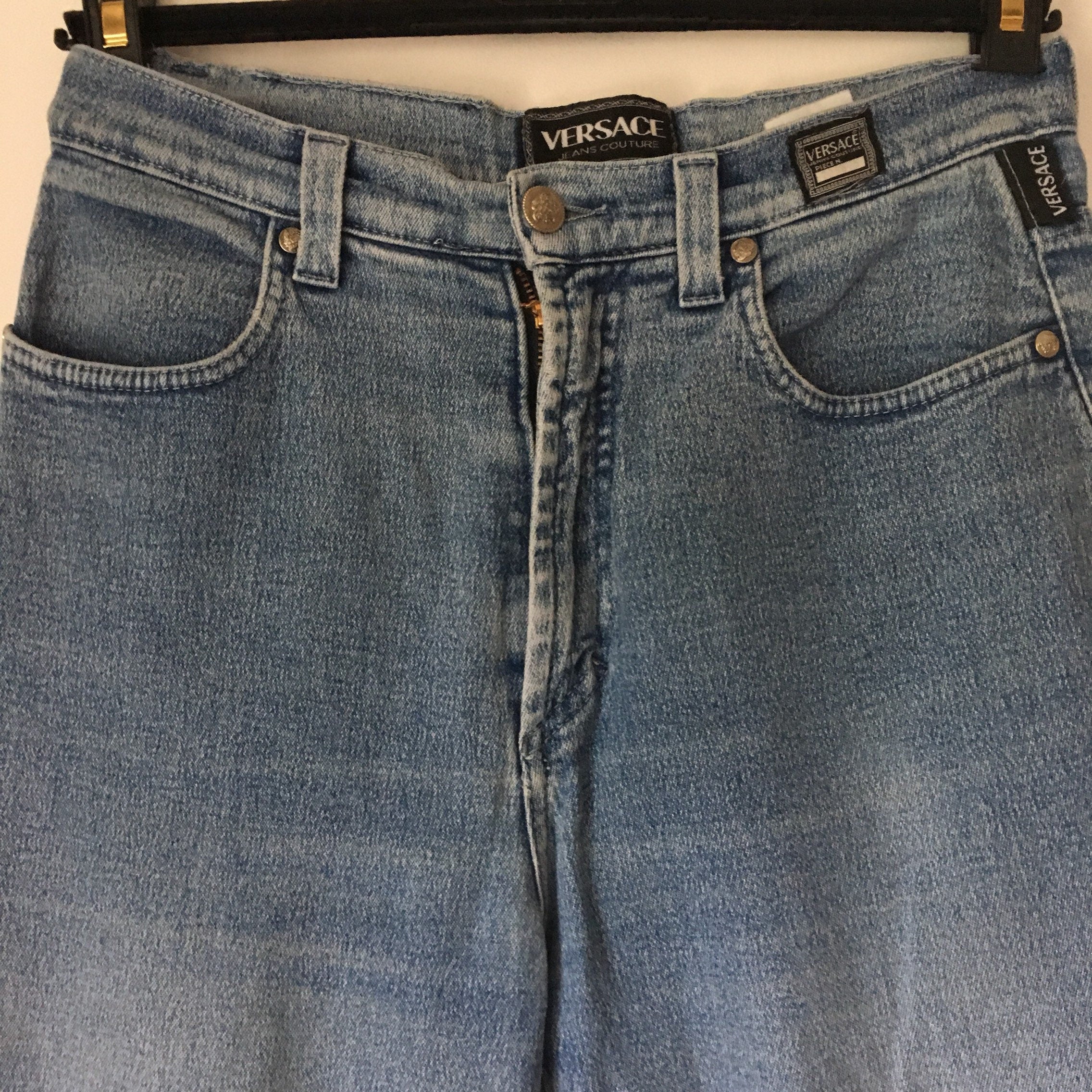 Vintage 90s Versace Jeans High Waist Denim, Medusa Made in Italy
