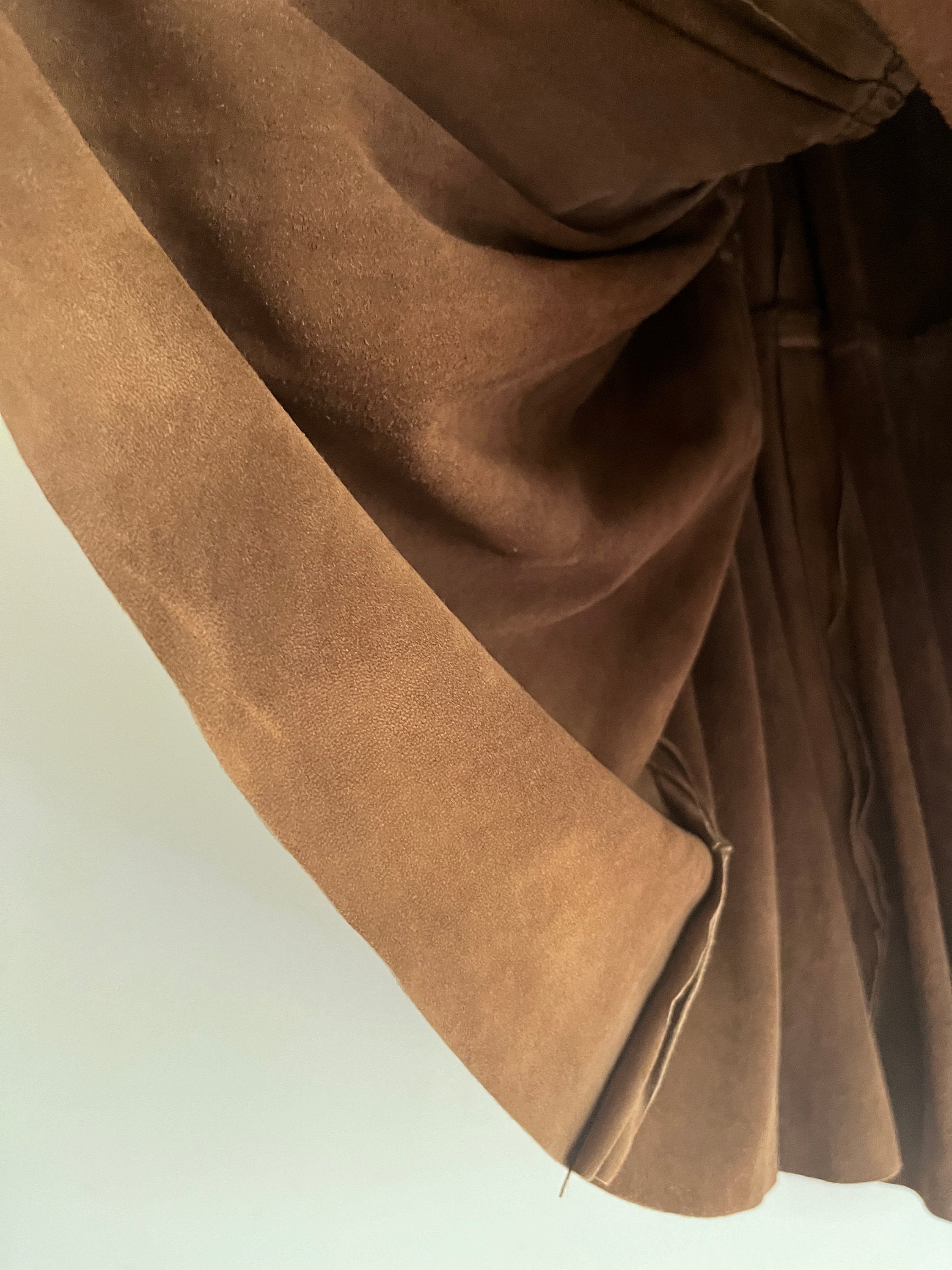 Vintage 80's 90's Ralph Lauren Tan brown Suede leather skirt 10 US