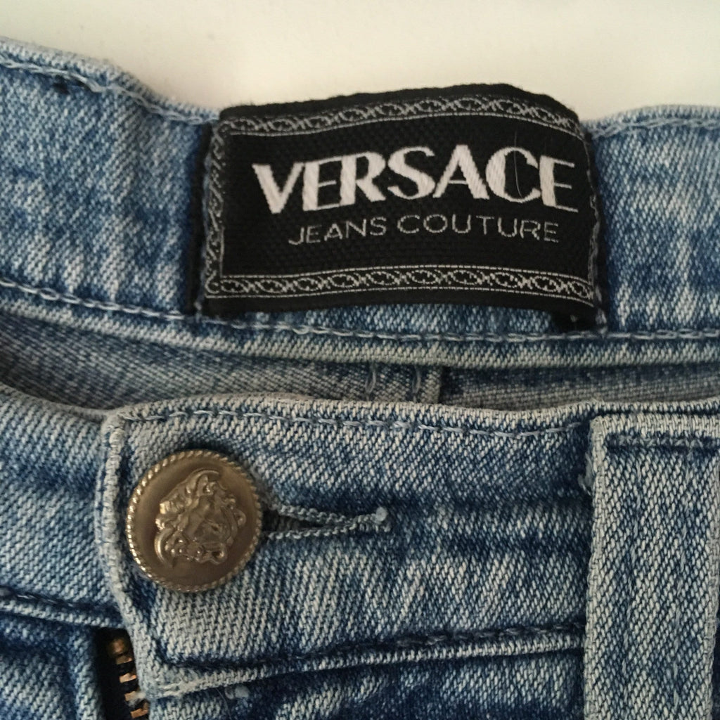 Vintage 90s Versace Jeans High Waist Denim, Medusa Made in Italy