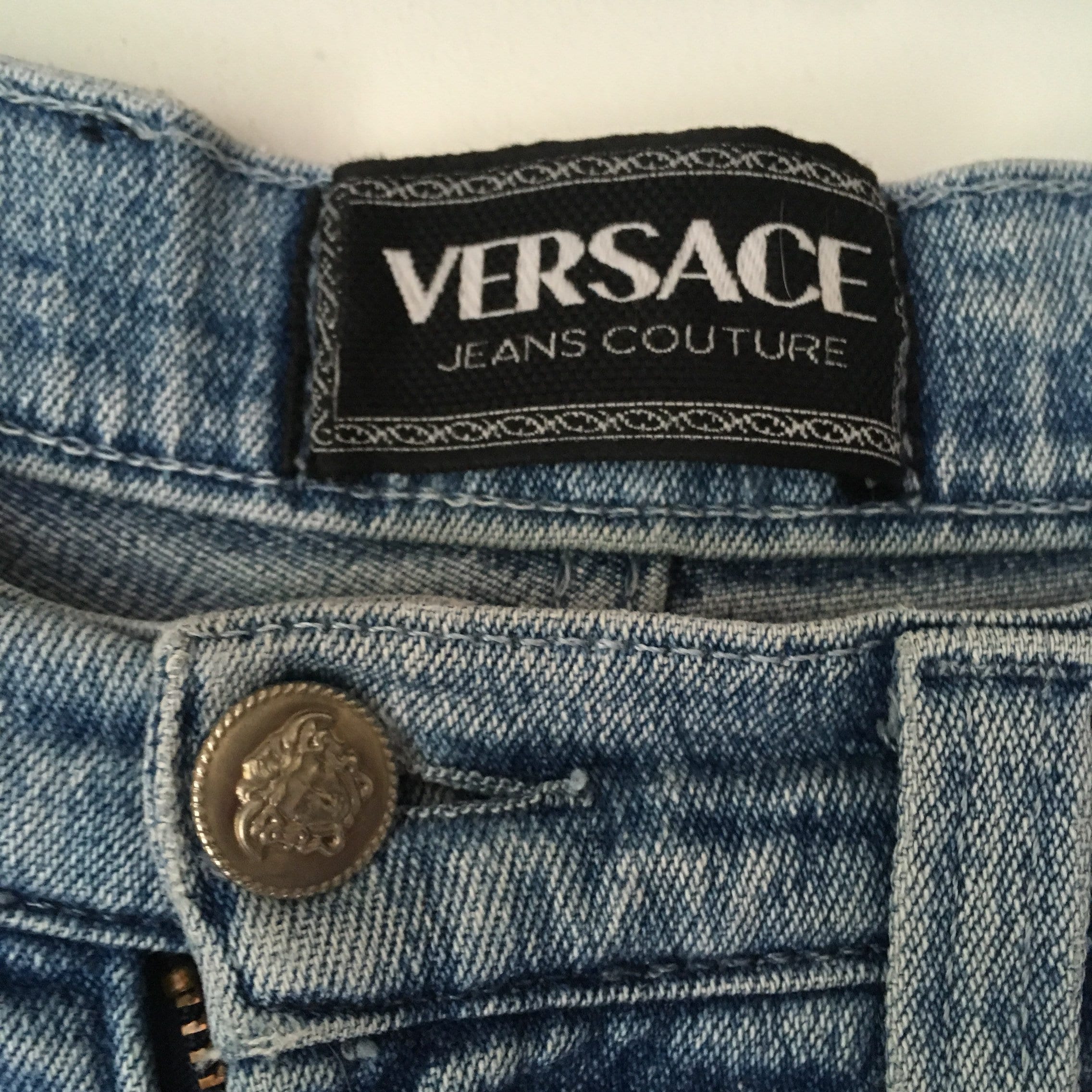 Vintage 90s Versace Jeans High Waist Denim, Medusa Made in Italy