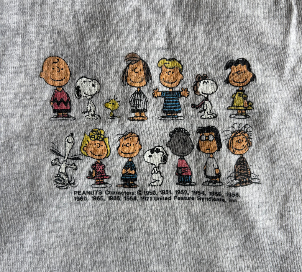 Vintage 90's Snoopy 'I Love Life' grey t-shirt made in usa L
