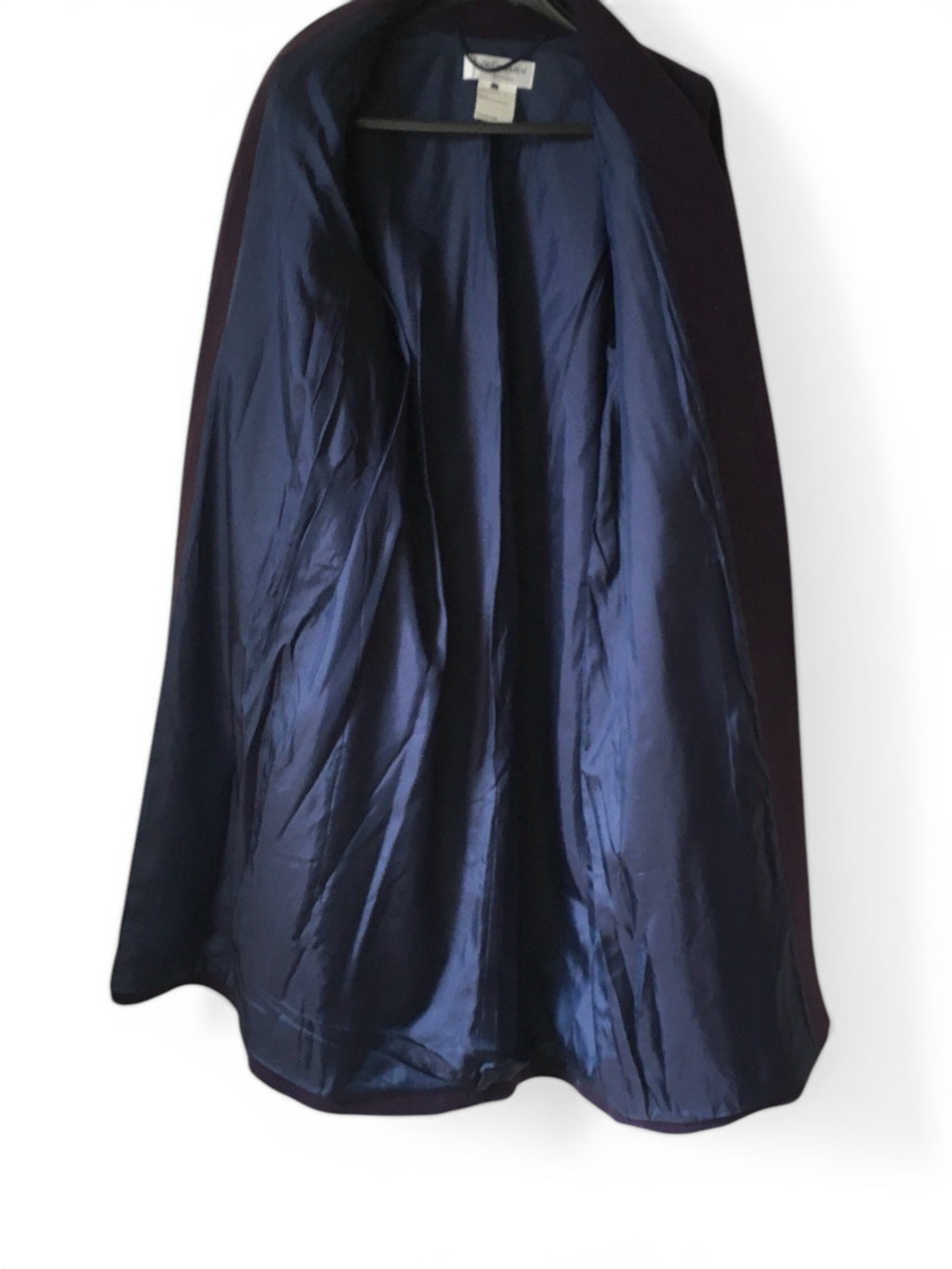 Vintage 90's Yves Saint Laurent wool purple balloon sleeves oversize coat YSL