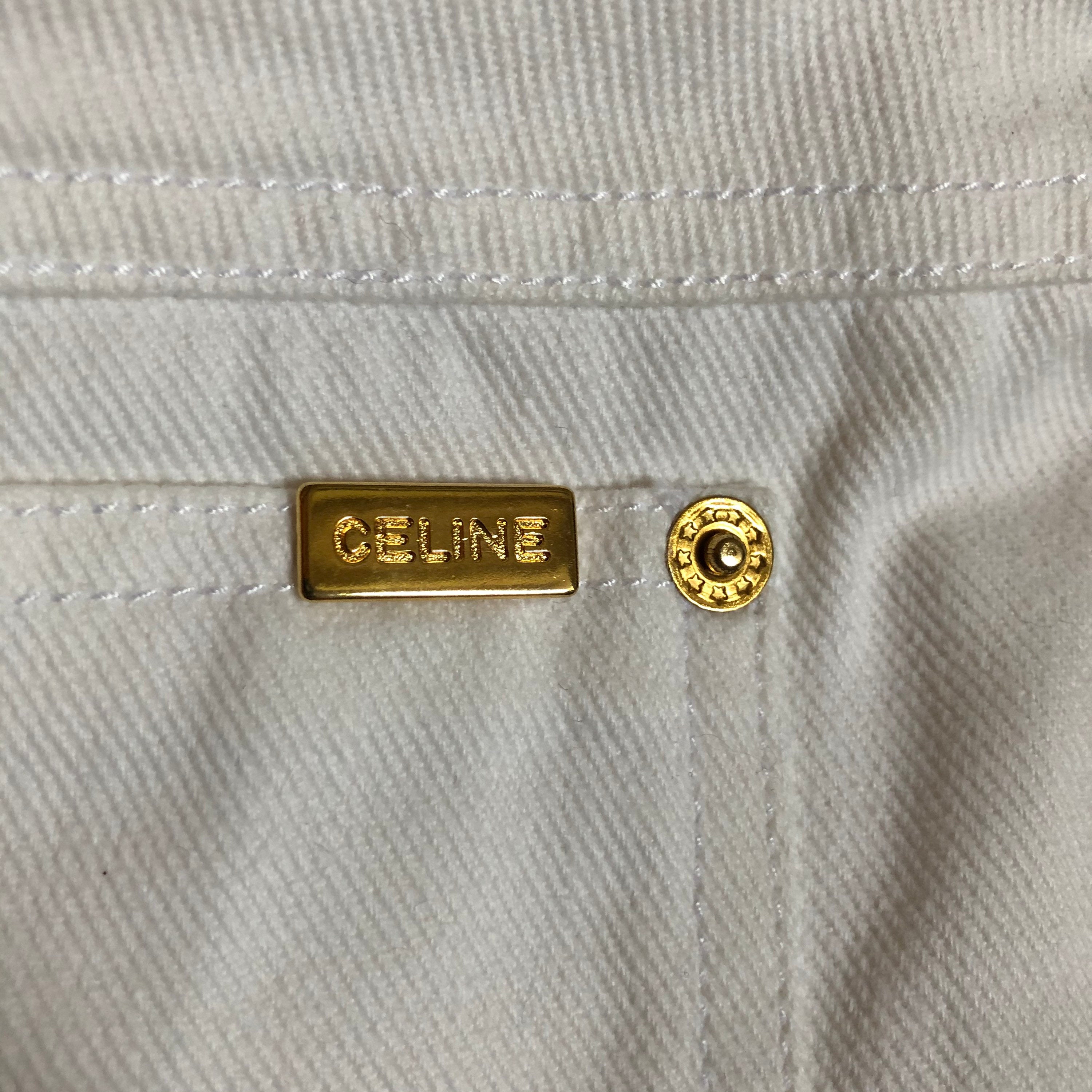 vintage 80's CELINE White Denim cool Jeans