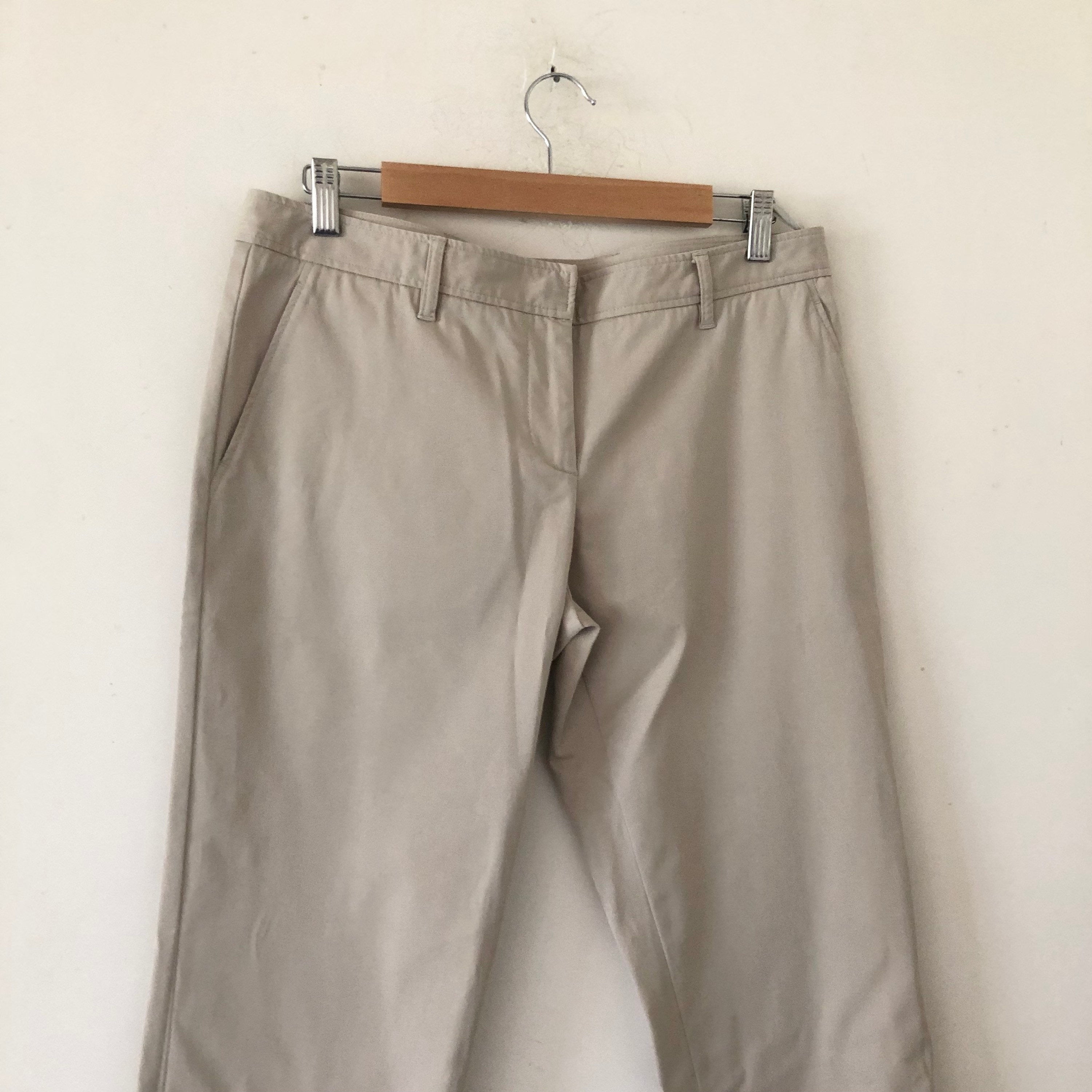 Vintage late 90's Miu Miu low rise beige chino straight trousers