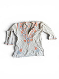 Vintage 70's Indian crepe de coton tunique brodée S/M