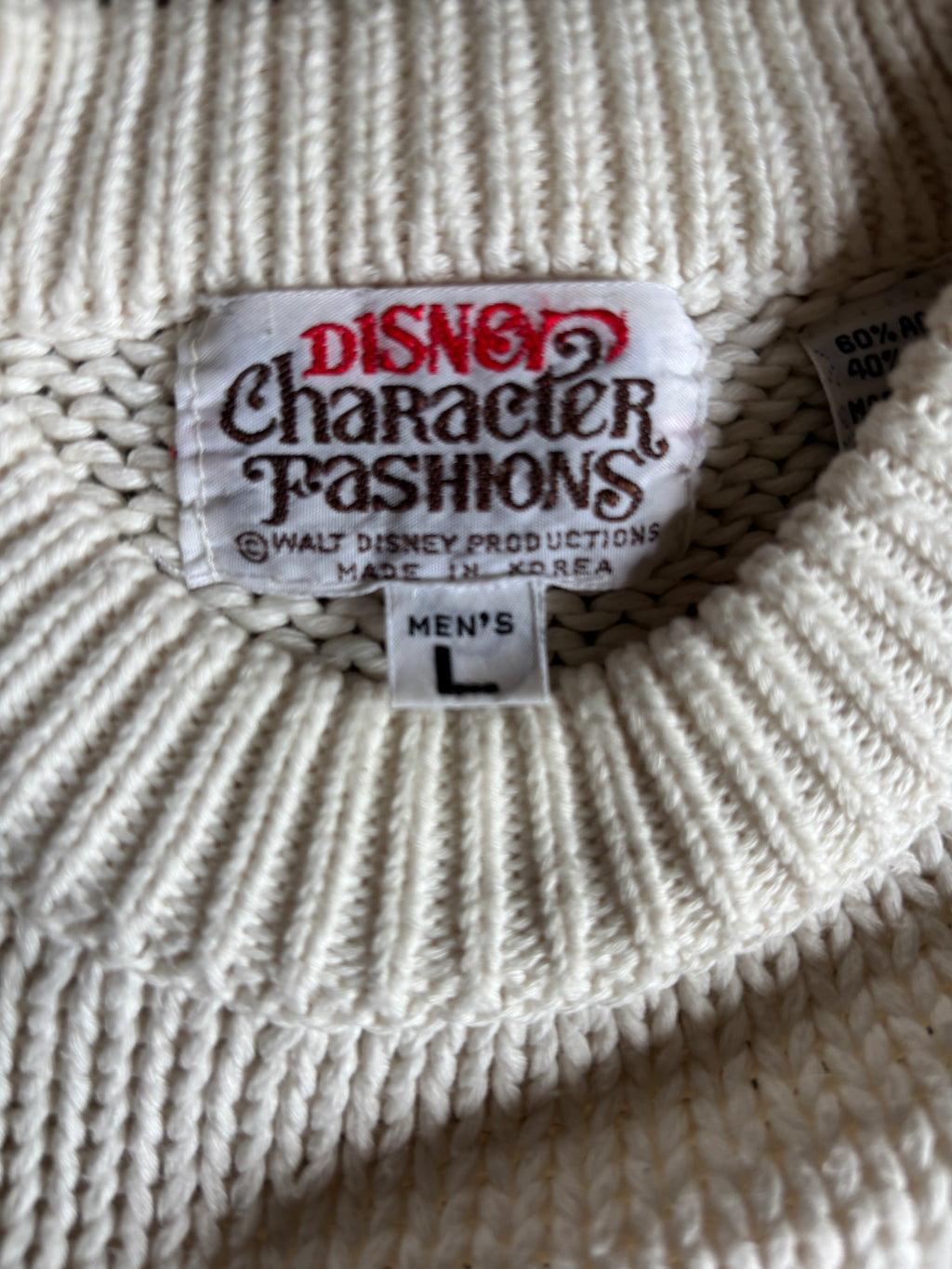 Vintage 70s rare pull Mickey Mouse broderie chenille by Walt Disney Productions usa  L