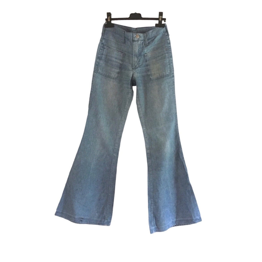 Vintage 1970s Wrangler Blue Bell Flare Jeans • High Waist, Wide Leg 28X32