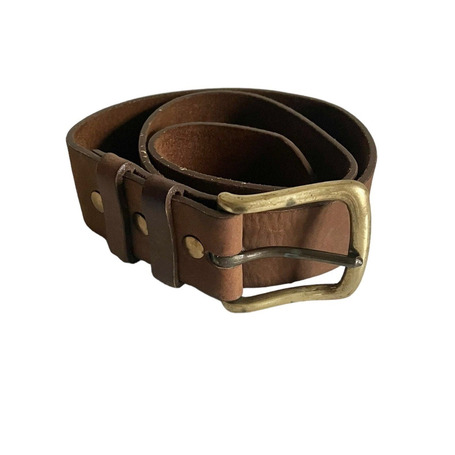 Vintage 90´s Polo Ralph Lauren leather and brass brown belt