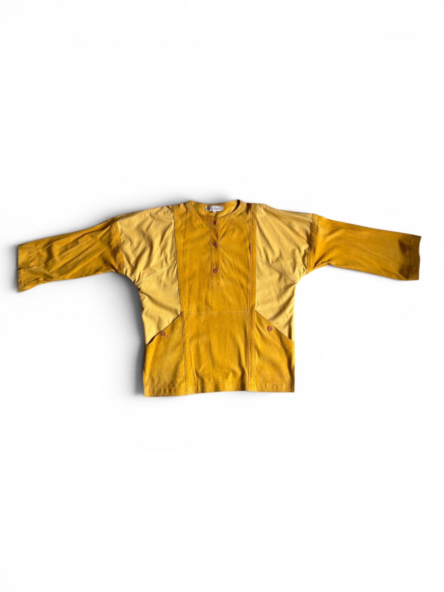 Rare Vintage 70's Gucci Suede & cotton Men blouse shirt L