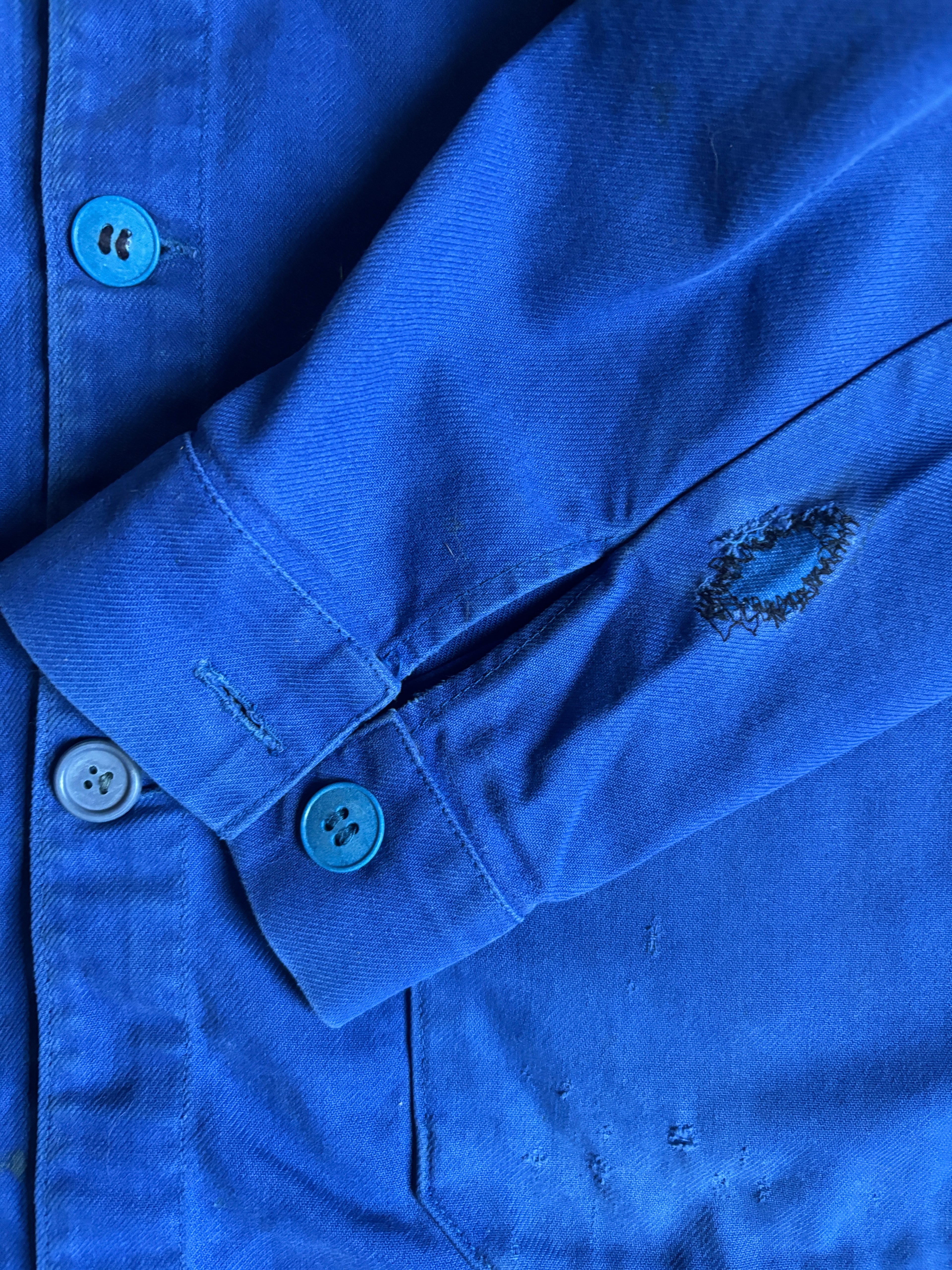 Vintage French Workwear blue jacket with Patch
