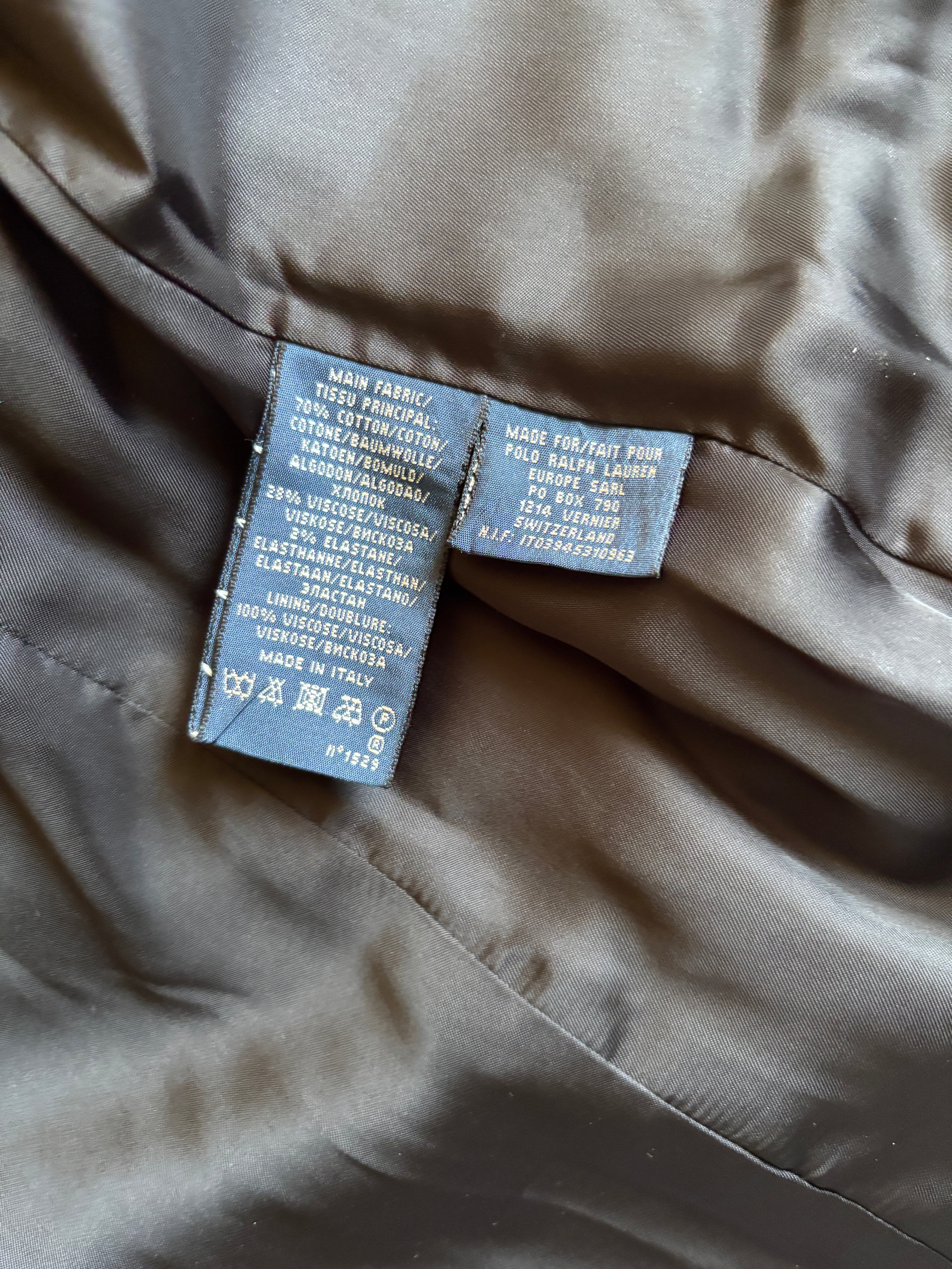 Vintage Ralph Lauren Blue Label Women black striped velvet Blazer 38