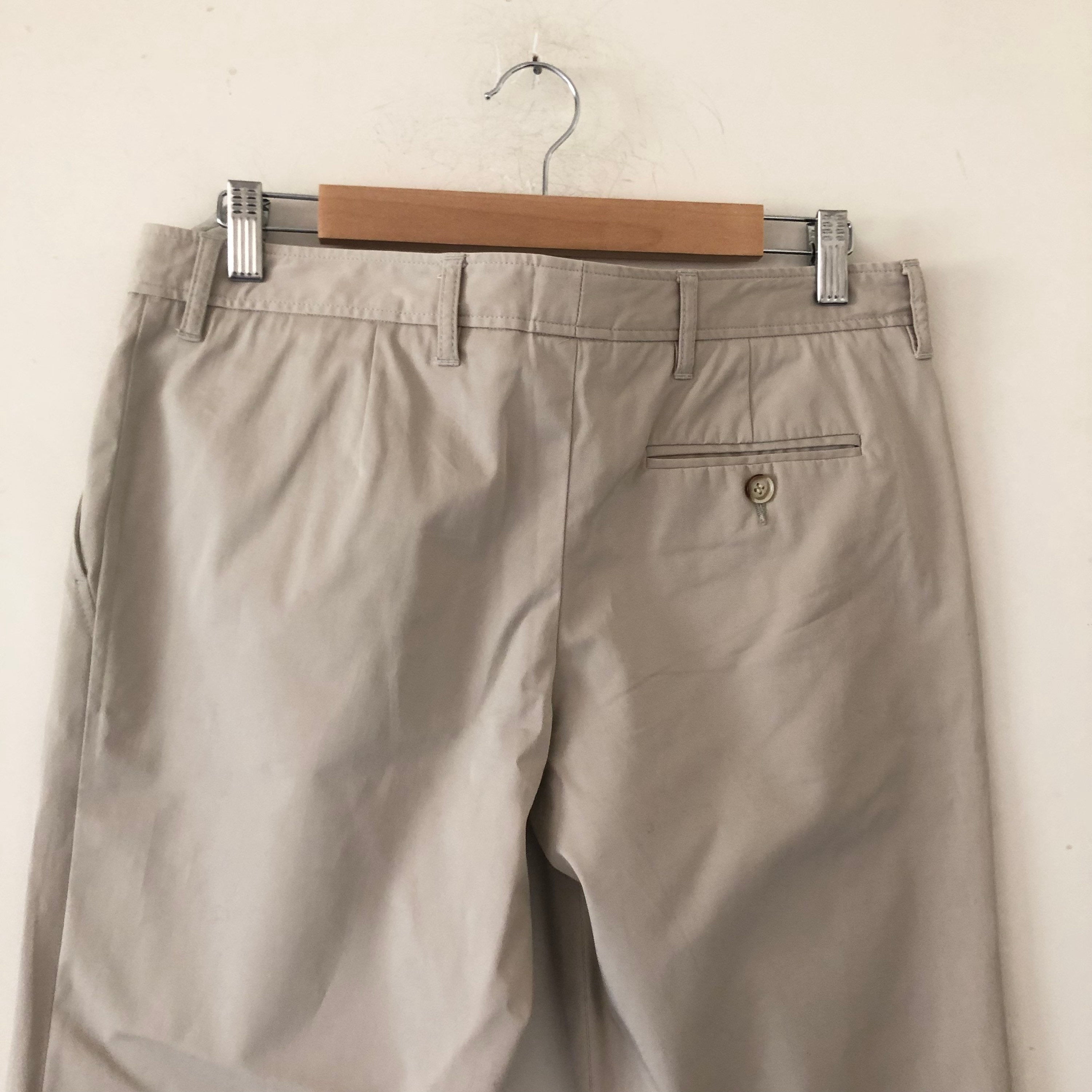 Vintage late 90's Miu Miu low rise beige chino straight trousers