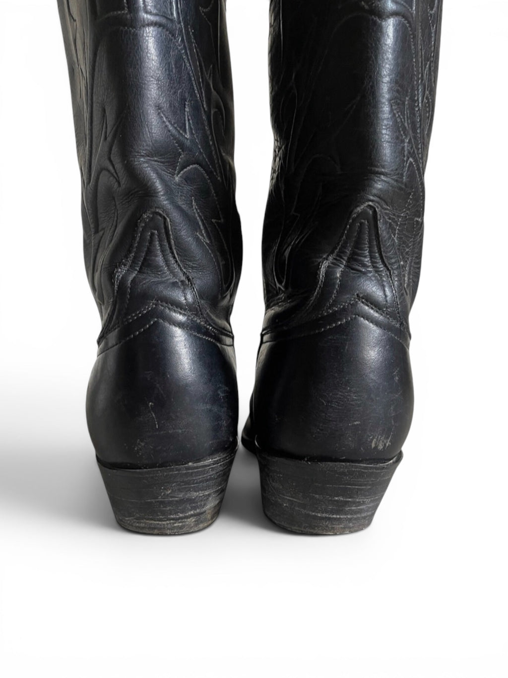Vintage 80's Lucchese black leather women cowboy boots 6.5