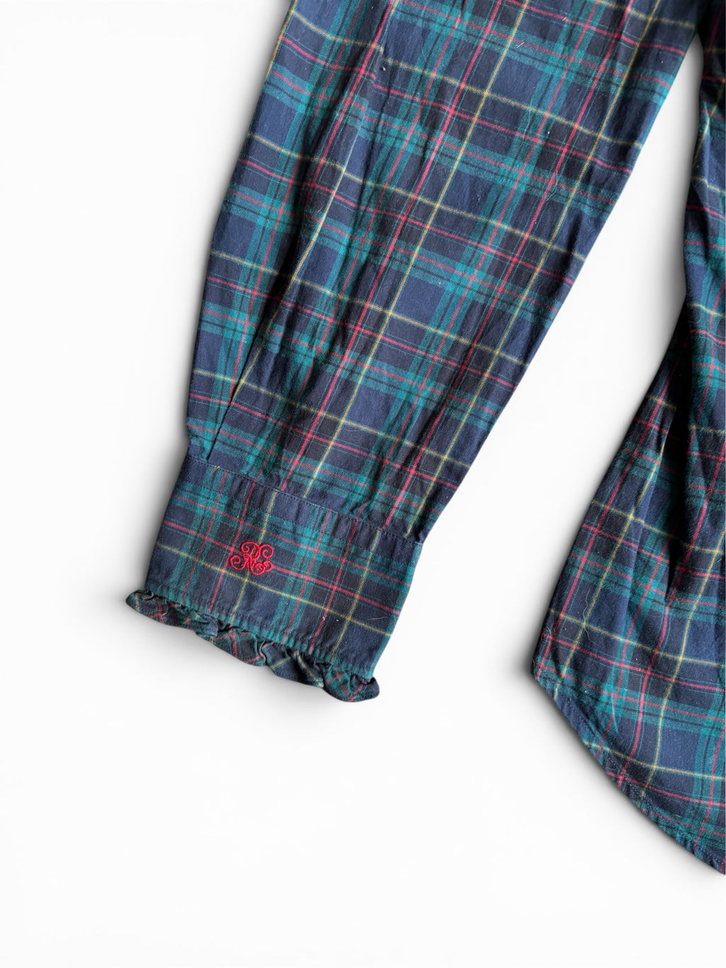 vintage 90's Ralph Lauren women tartan ruffled shirt