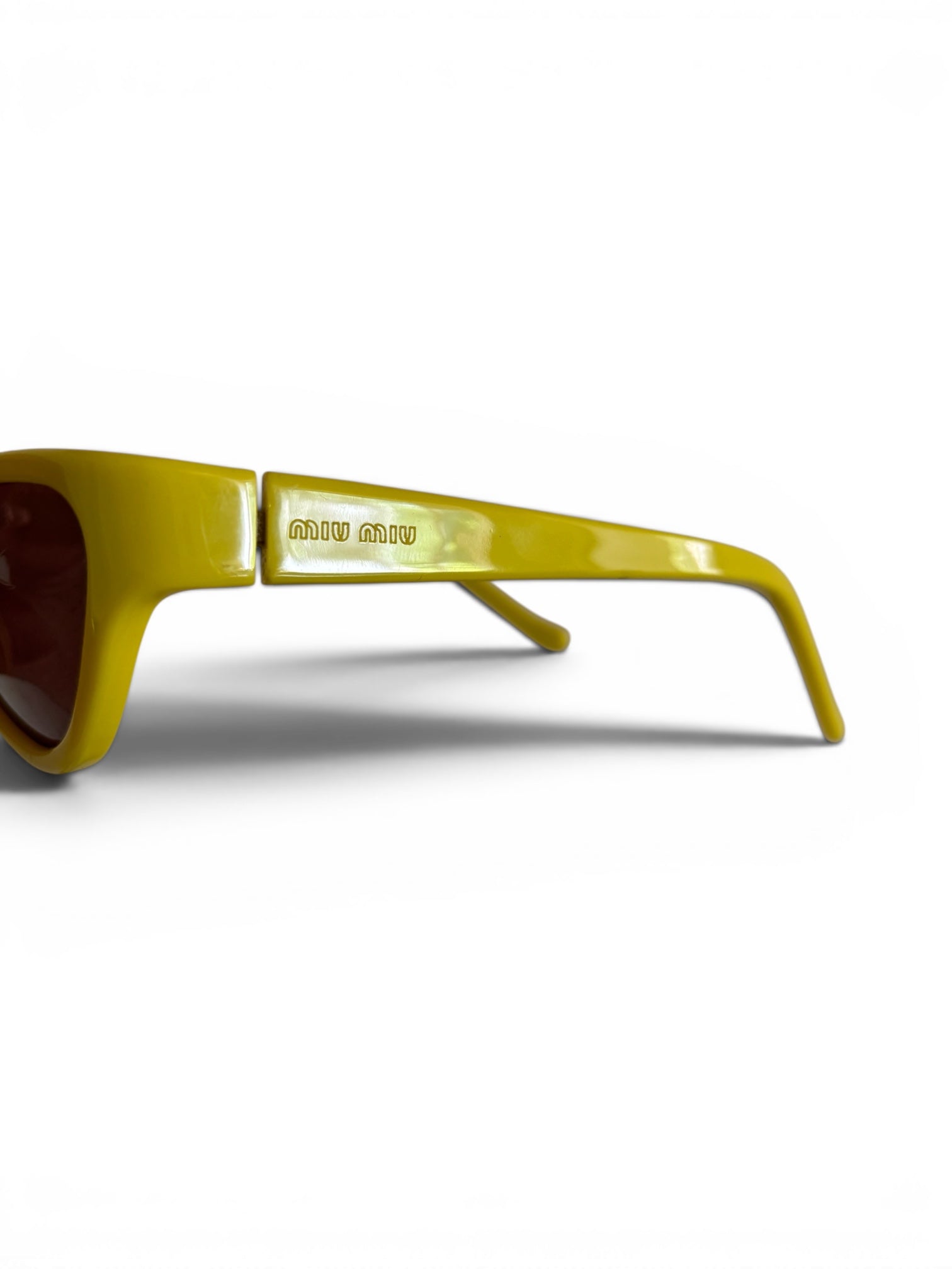Vintage 2001 Miu Miu yellow cat eyes sunglasses