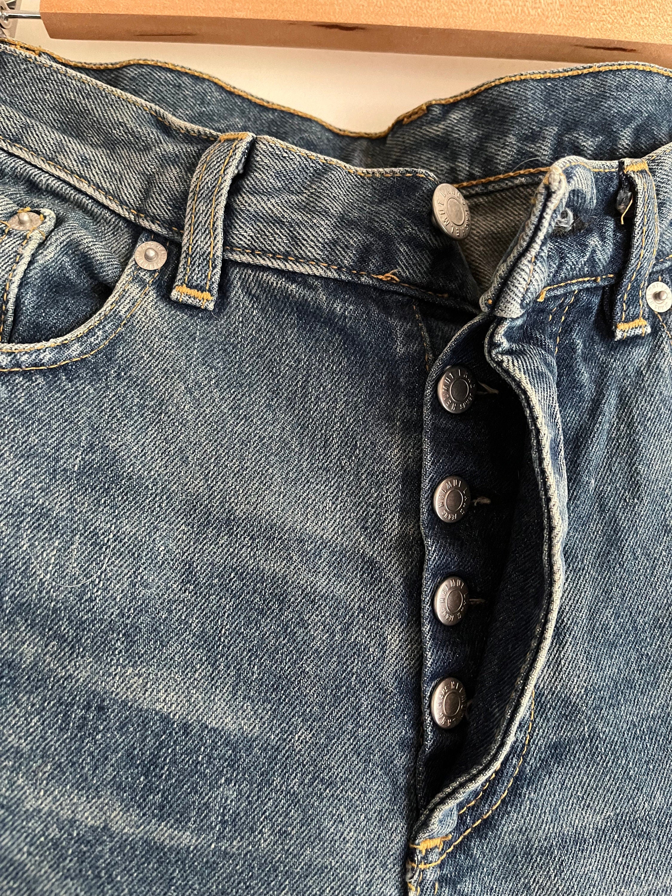 Vintage Helmut Lang 1998 Iconic Painter Blue Jeans  sz US 26