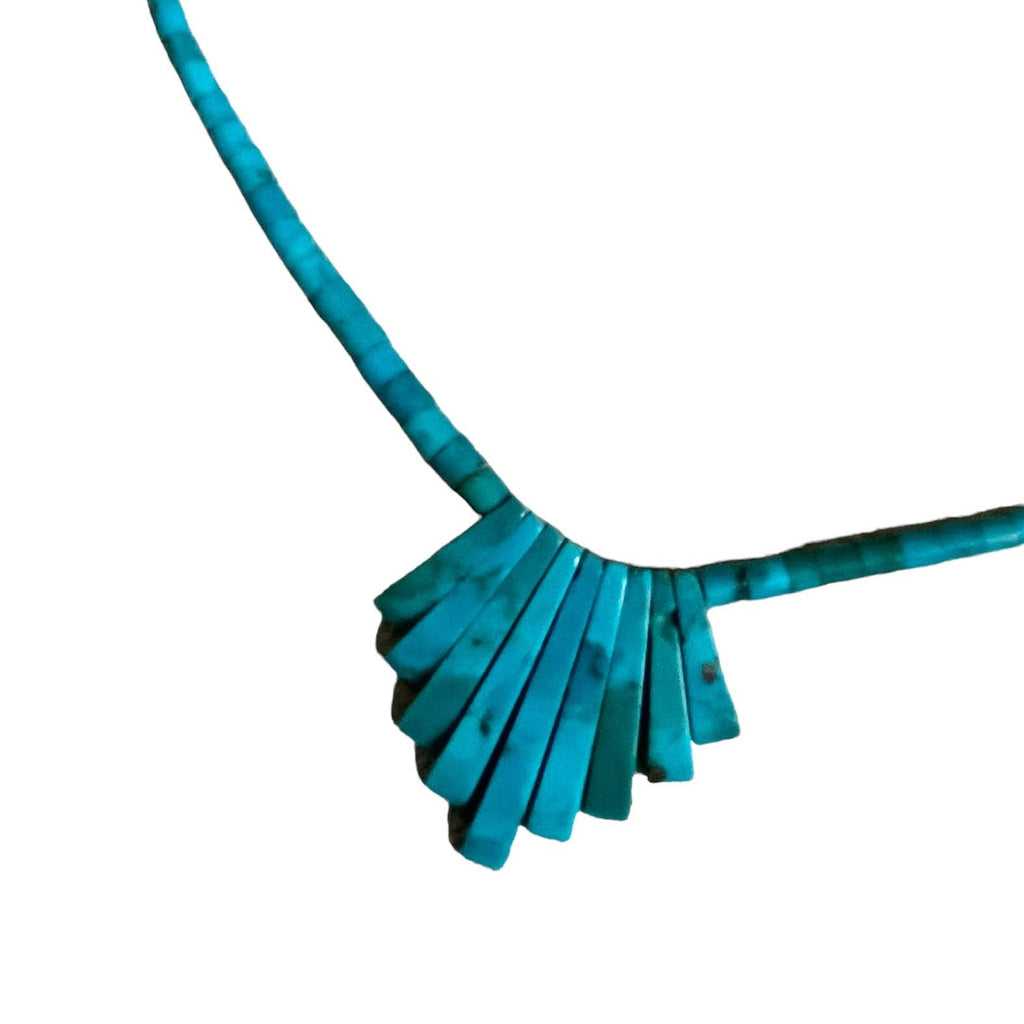 Vintage 1980s Turquoise & sterling silver native American Necklace